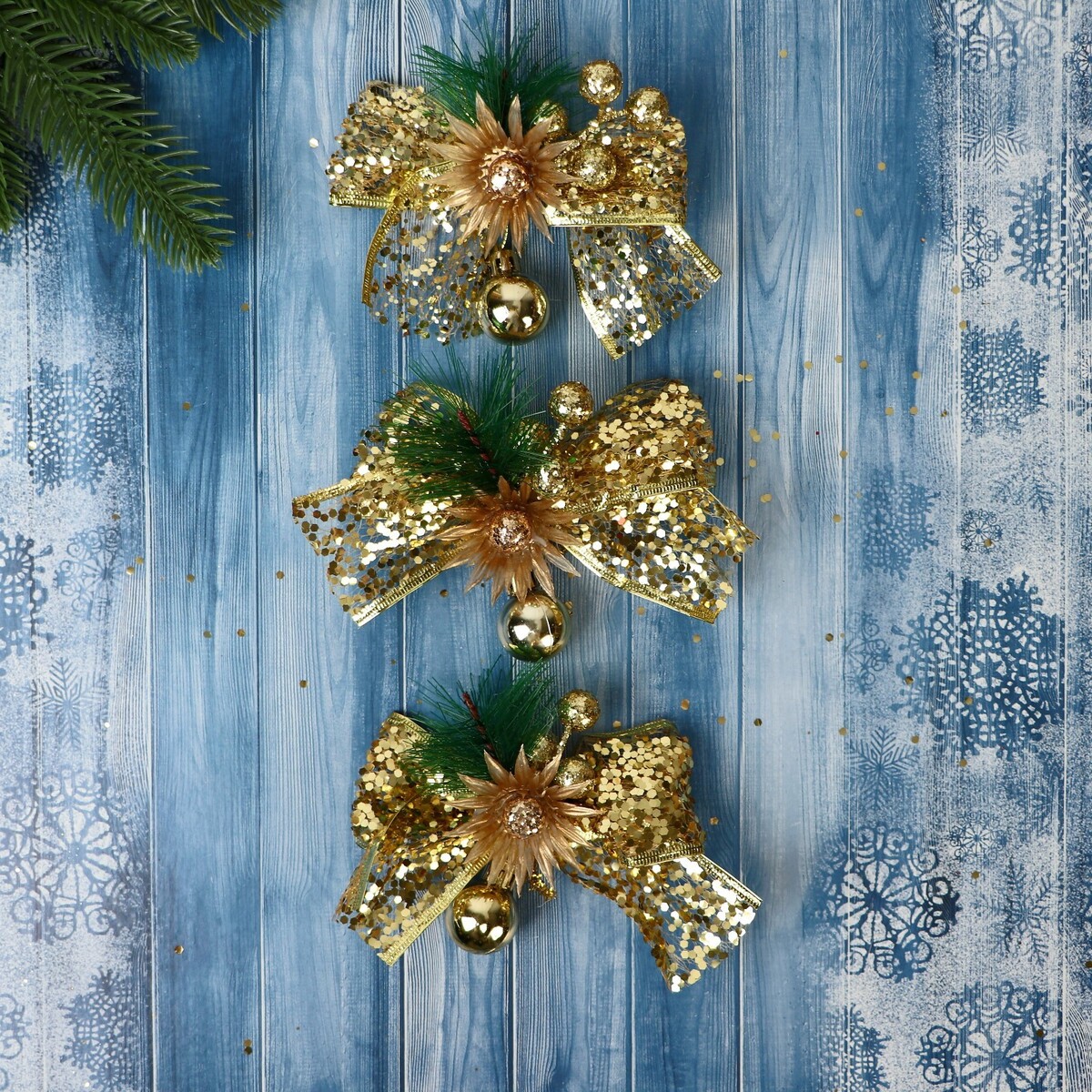 

Ёлочные игрушки 3 шт., Золотистый