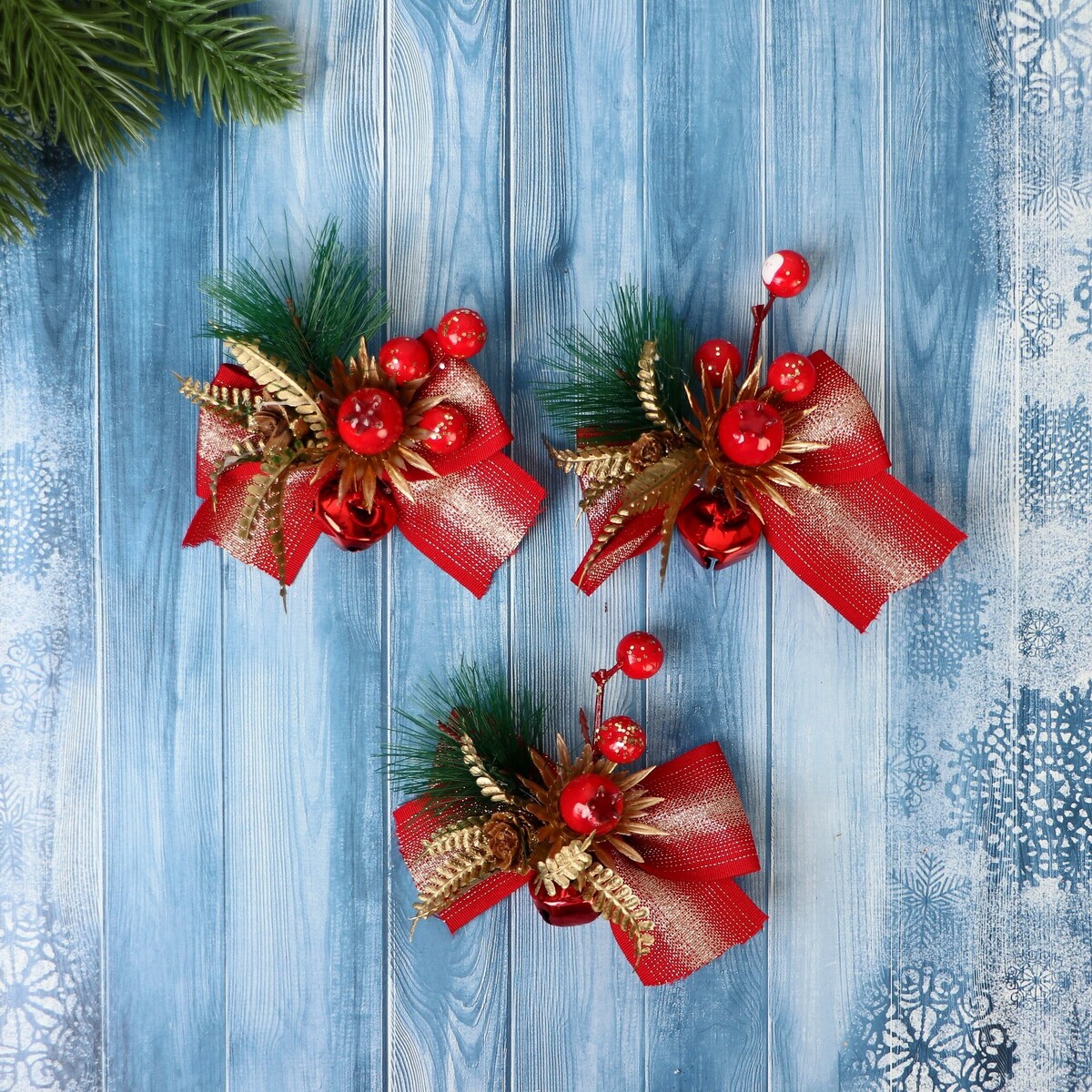 

Ёлочные игрушки 3 шт., Красный