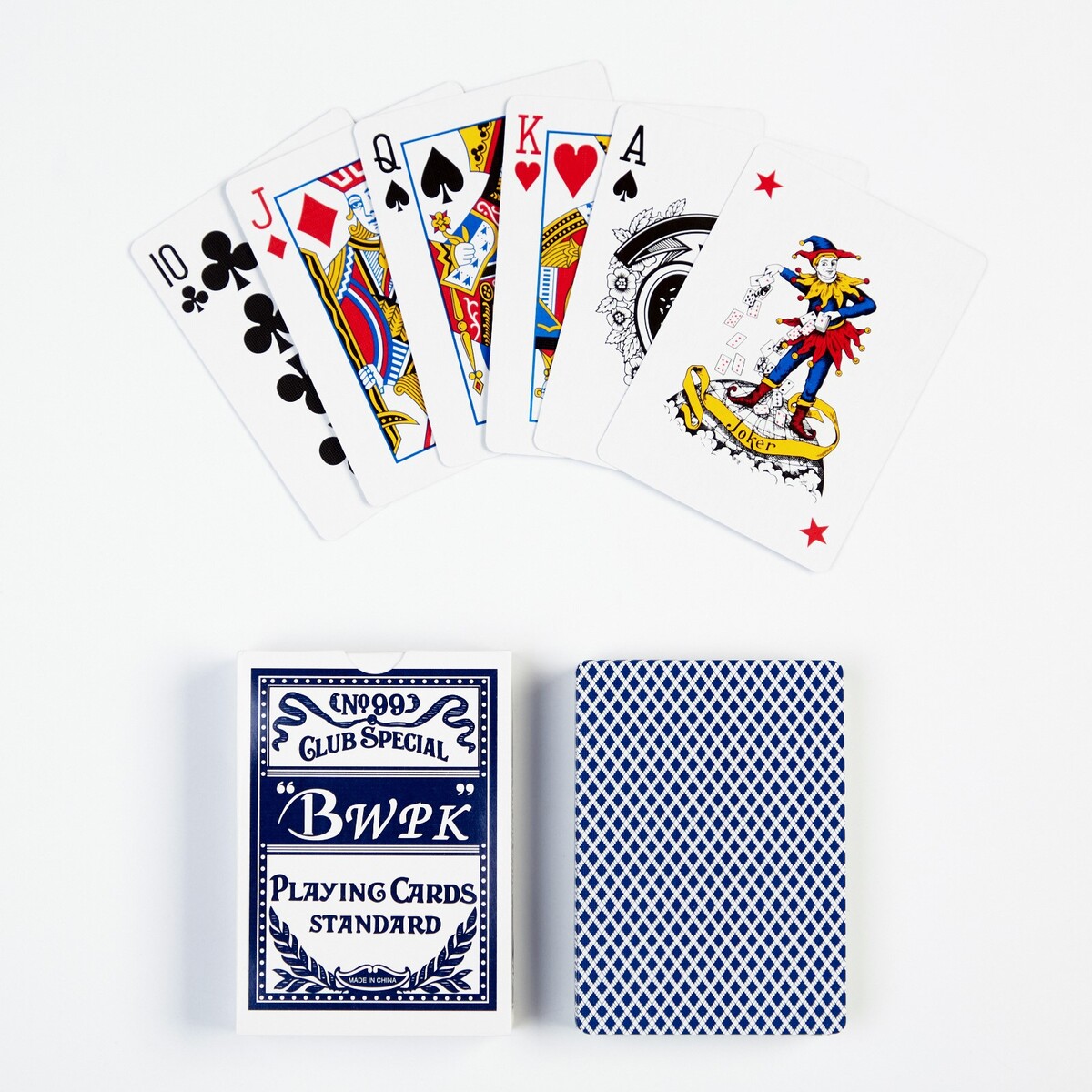 Карты игральные бумажные bwpk, 55 шт, 260 г/м2, синие, 6.3 х 8.8 см игральные карты 13 карт персонажи вселенной земля королей