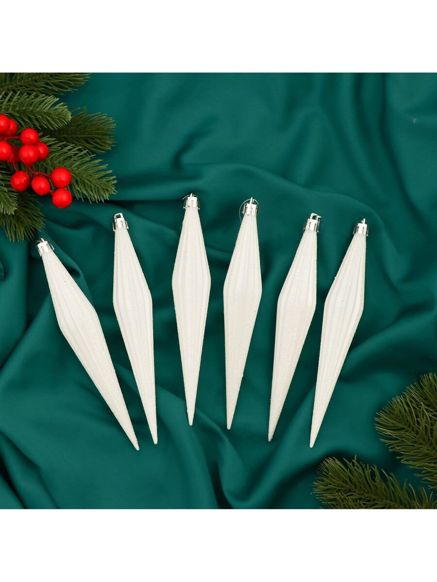 

Ёлочные игрушки набор 6 шт., Белый