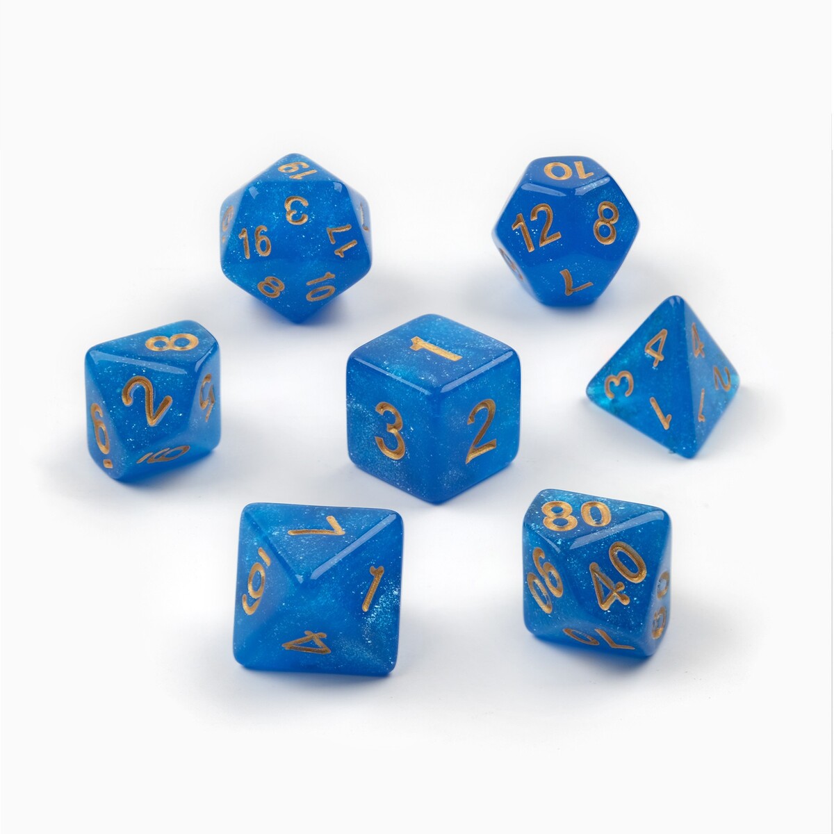 Набор кубиков для d&d (dungeons and dragons, днд) Время игры, цвет синий 05584530 - фото 2