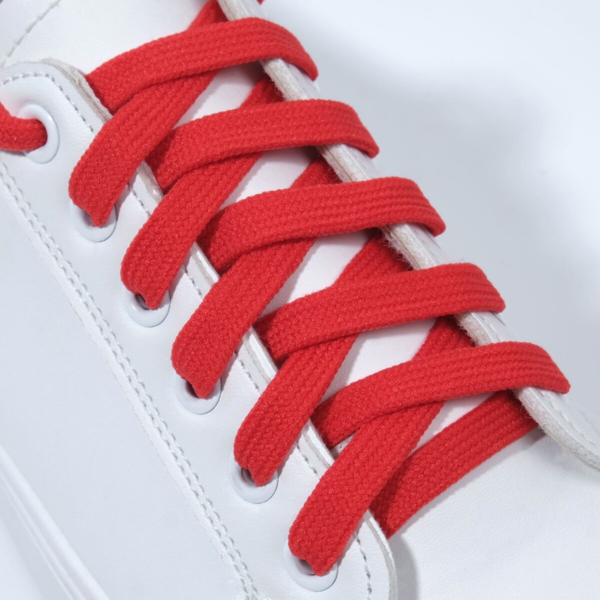Шнурки для обуви, пара, плоские, 10 мм, 120 см, цвет красный шнурки для обуви пара плоские 10 мм 120 см