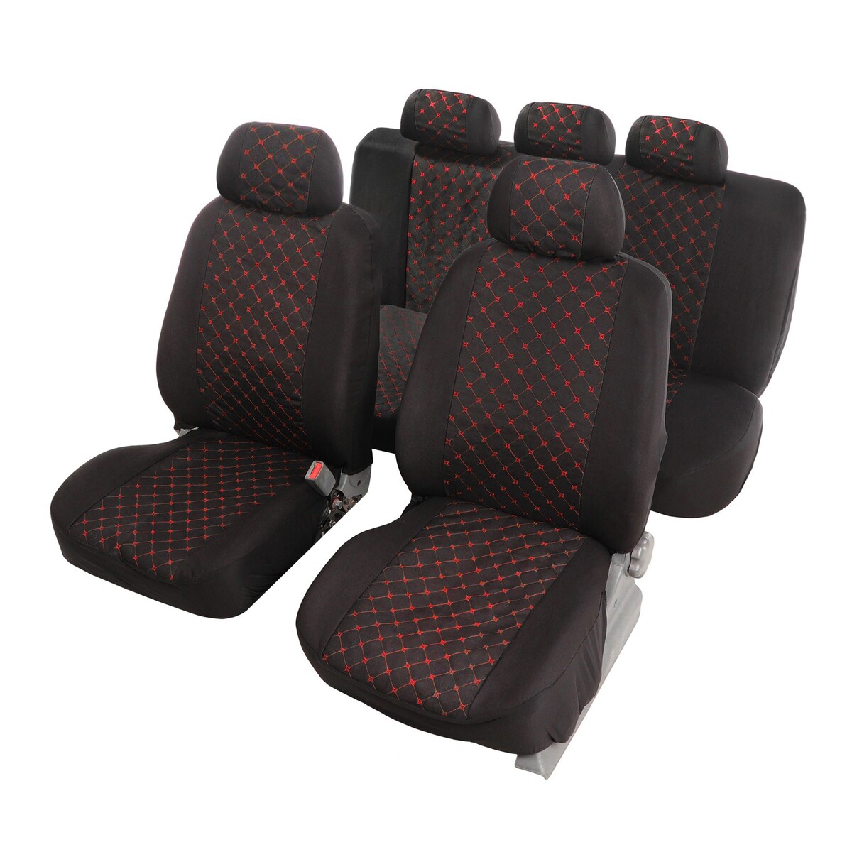 Чехлы на сиденья в автомобиль torso premium, 11 предметов, красная строчка holto чехлы для стула 46