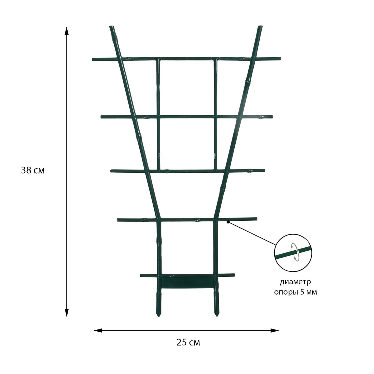 Шпалера, 38 × 25 × 0.5 см, пластик, зеленая, greengo подставка для столовых приборов пластик 11х18х17 см зеленая mv19040