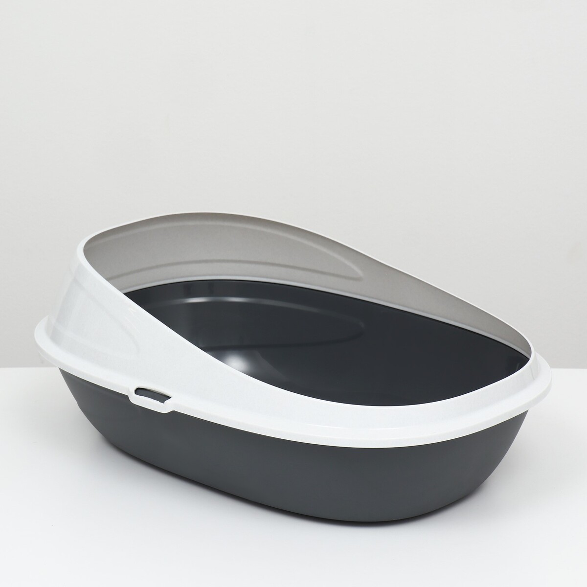 

Pet-it туалет для кошек с бортиком, 59x39x23, серый/светло-серый, Серый;белый