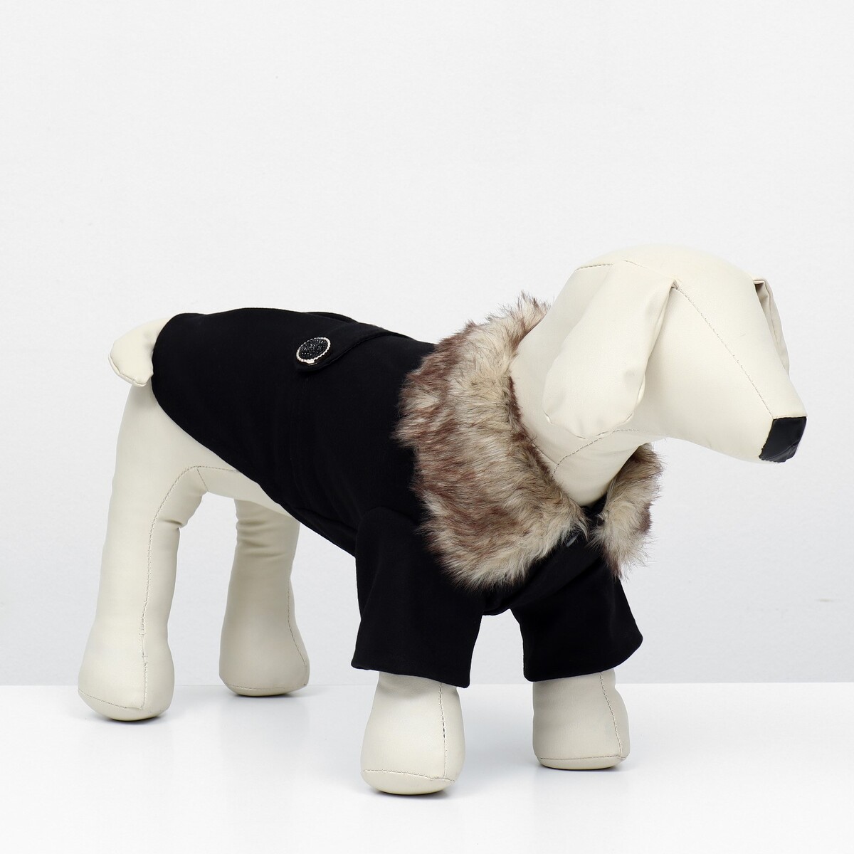 Пальто для собак, размер l (дс 35, ог 52-53, ош 33-34 см), черное новое черное пальто