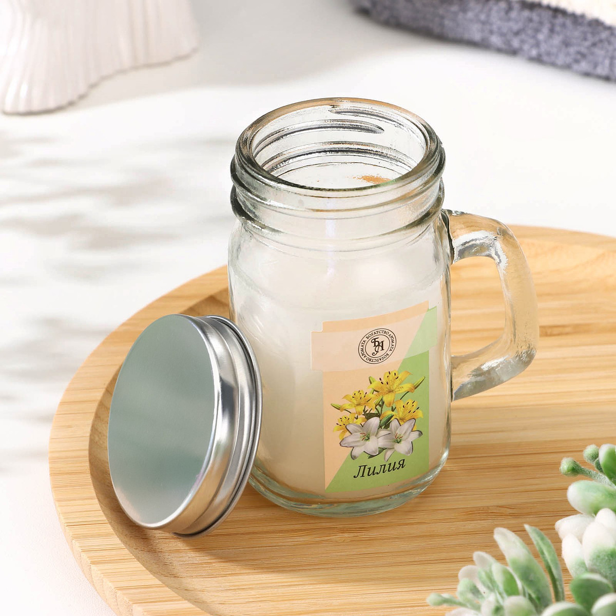 

Свеча ароматическая в банке, Белый