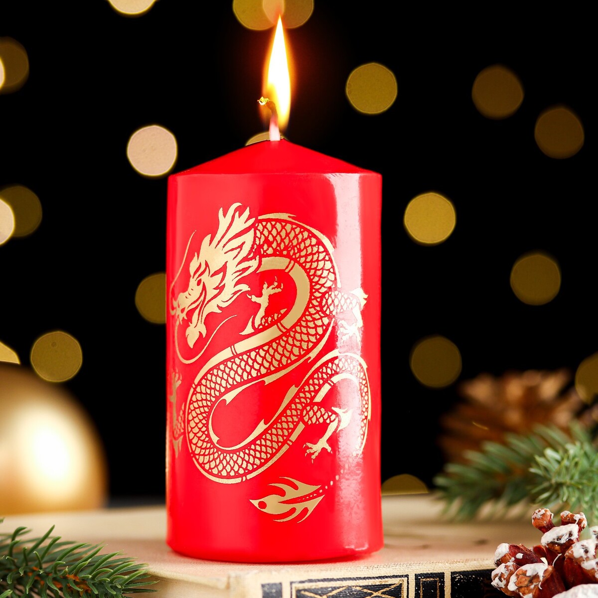 Свеча - цилиндр новогодняя свеча символ года