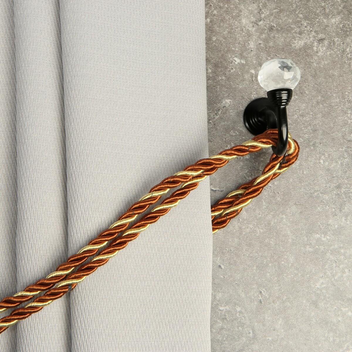 Крючок для штор ks007 cappio, однорожковый, цвет черный, 2 шт CAPPIO
