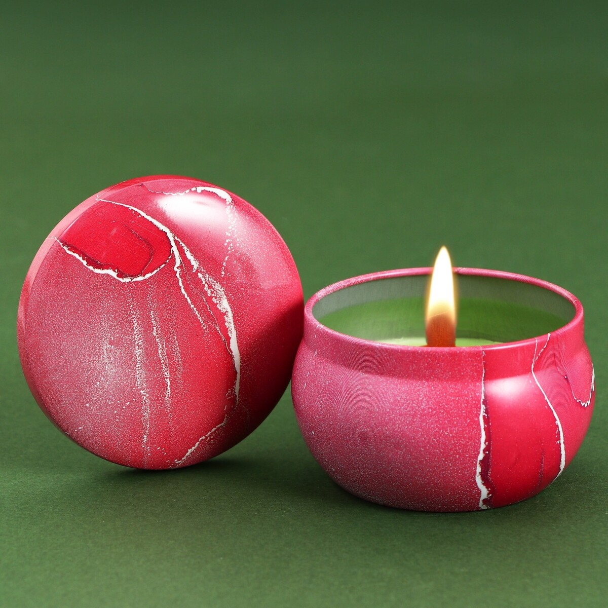 Ароматическая свеча из соевого воска статуэтка 15 см азалия яблоко розовый