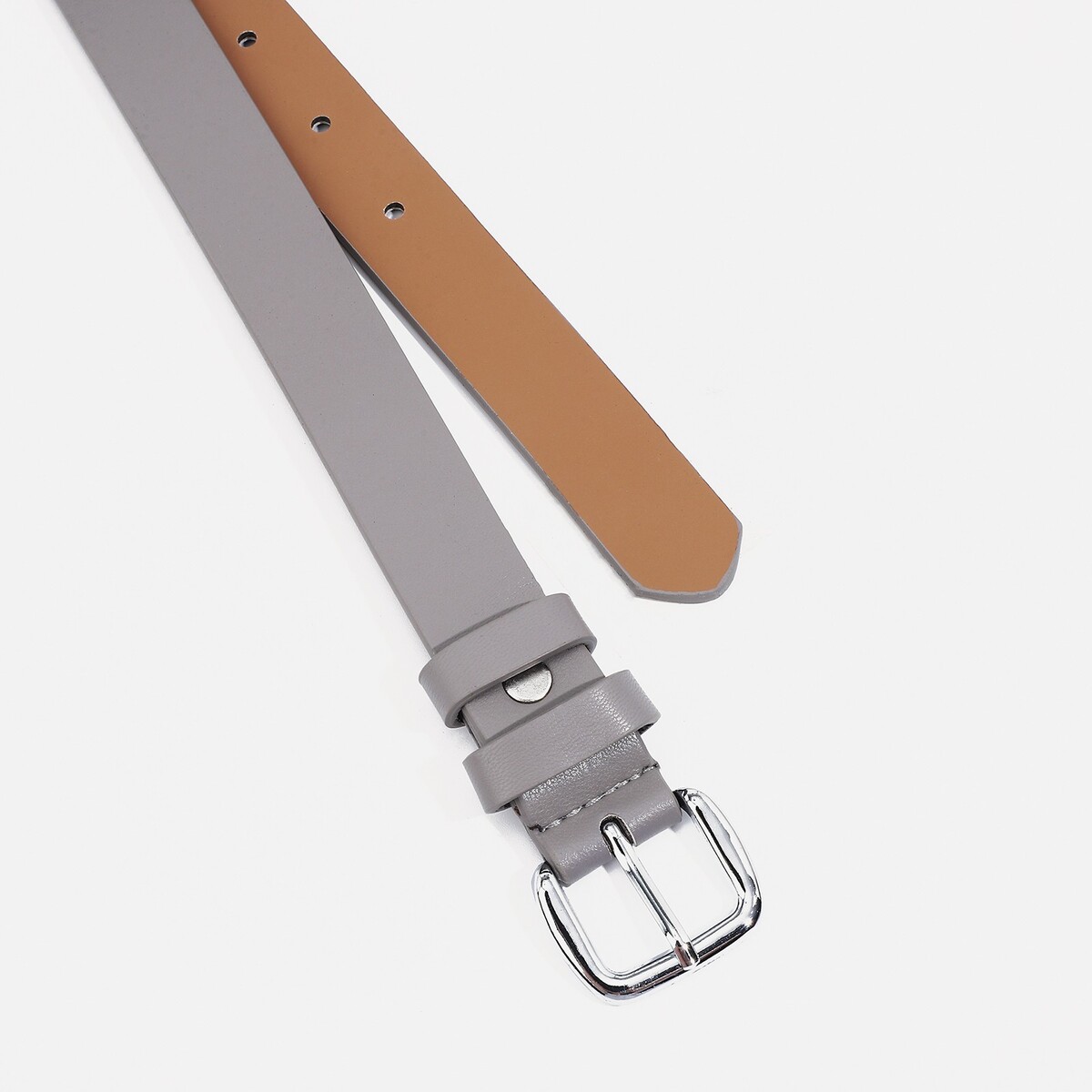 фото Ремень женский, ширина 2,5 см, винт, пряжка металл, цвет серый no brand