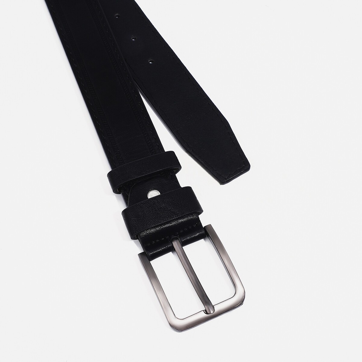 фото Ремень мужской, ширина 4 см, винт, пряжка металл, цвет черный no brand