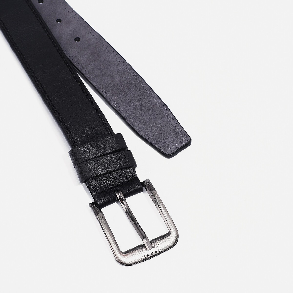фото Ремень мужской, ширина 3,5 см, винт, пряжка металл, цвет черный no brand