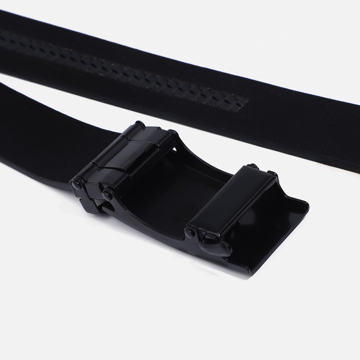 фото Ремень мужской, ширина 4 см, автомат, пряжка металл, цвет черный no brand