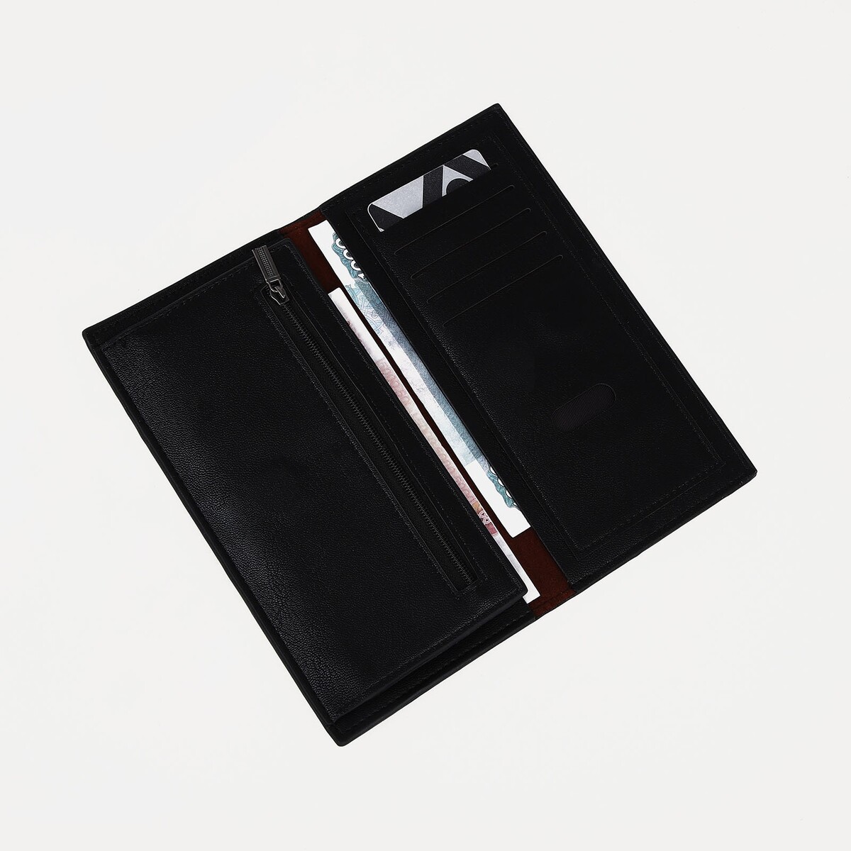 Портмоне на магните, для карт, для купюр, цвет черный No brand 05591017 - фото 3