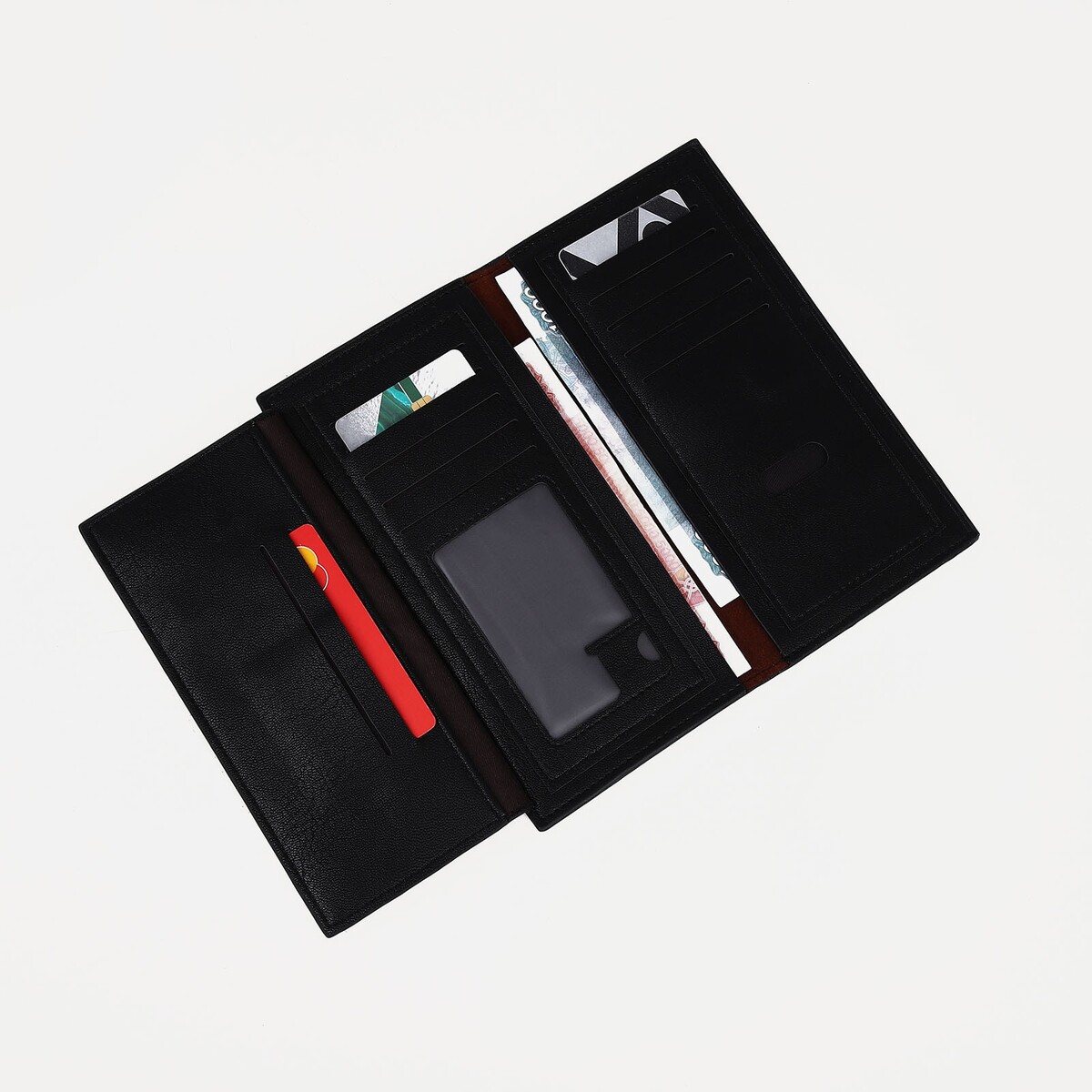 Портмоне на магните, для карт, для купюр, цвет черный No brand 05591017 - фото 4