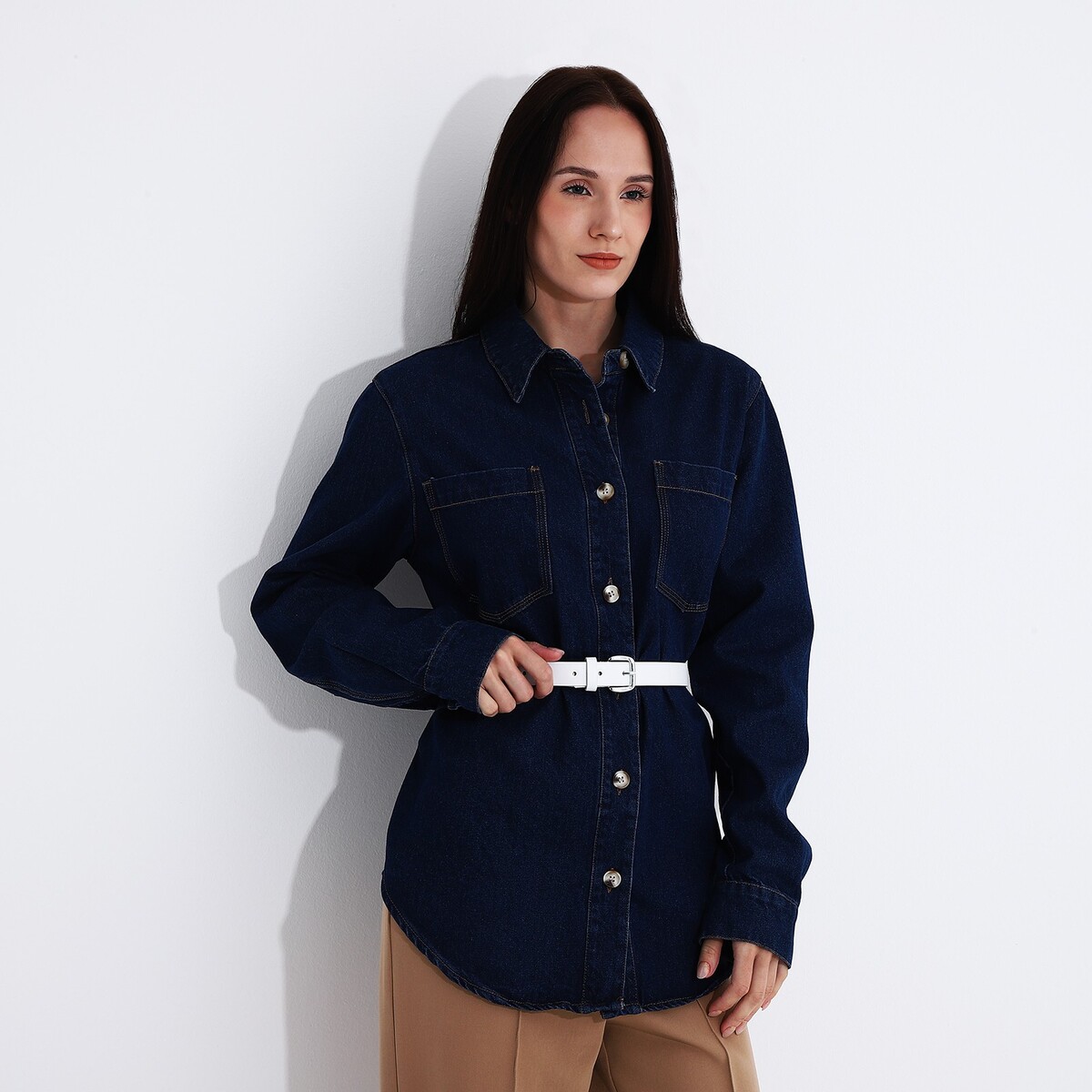 фото Ремень женский, ширина 2,5 см, винт, пряжка металл, цвет белый no brand