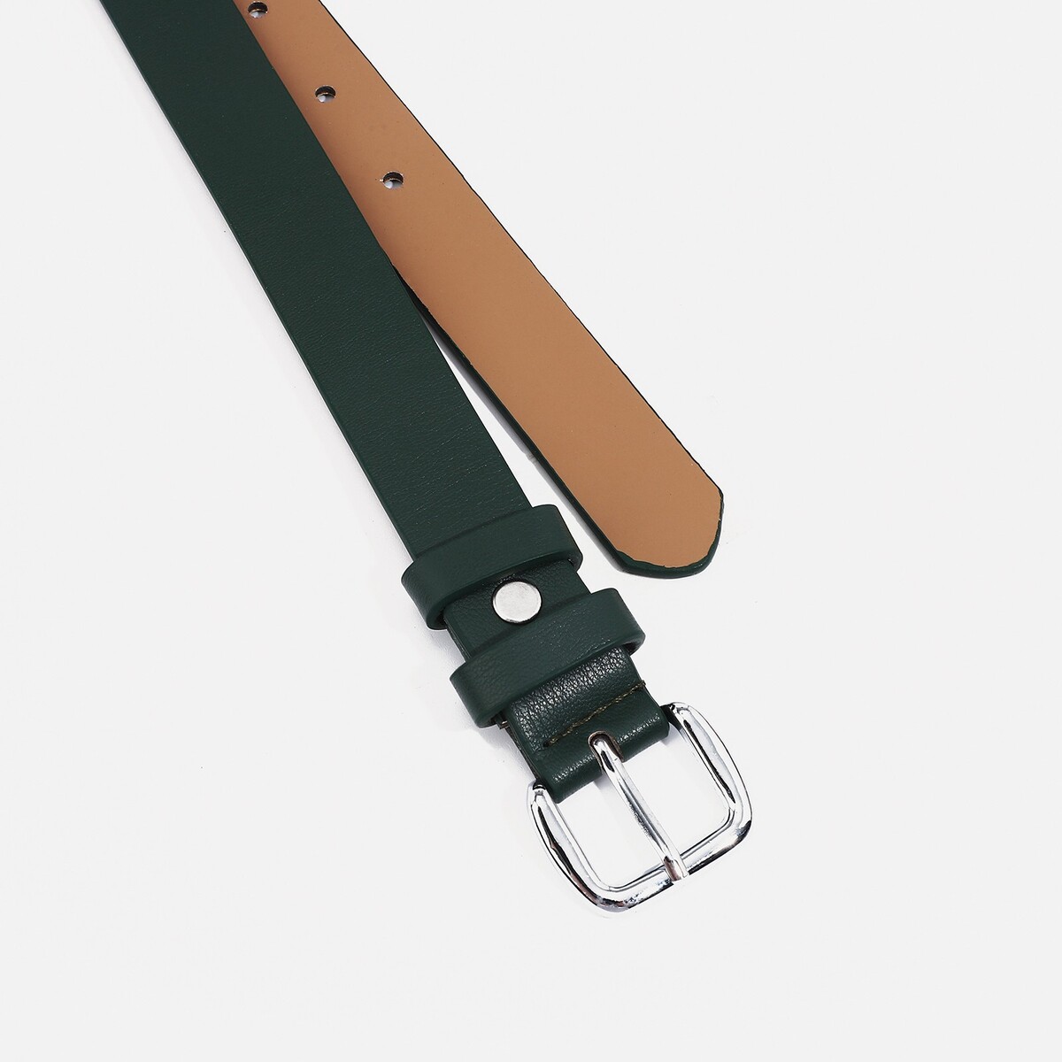 фото Ремень женский, ширина 2,5 см, винт, пряжка металл, цвет зеленый no brand