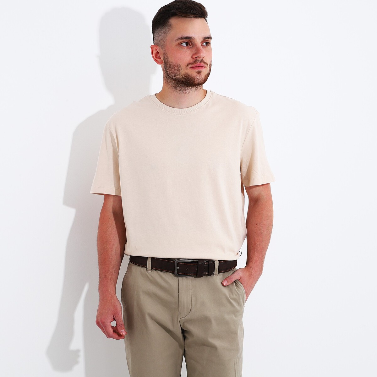 фото Ремень мужской, ширина 4 см, винт, пряжка металл, цвет коричневый no brand