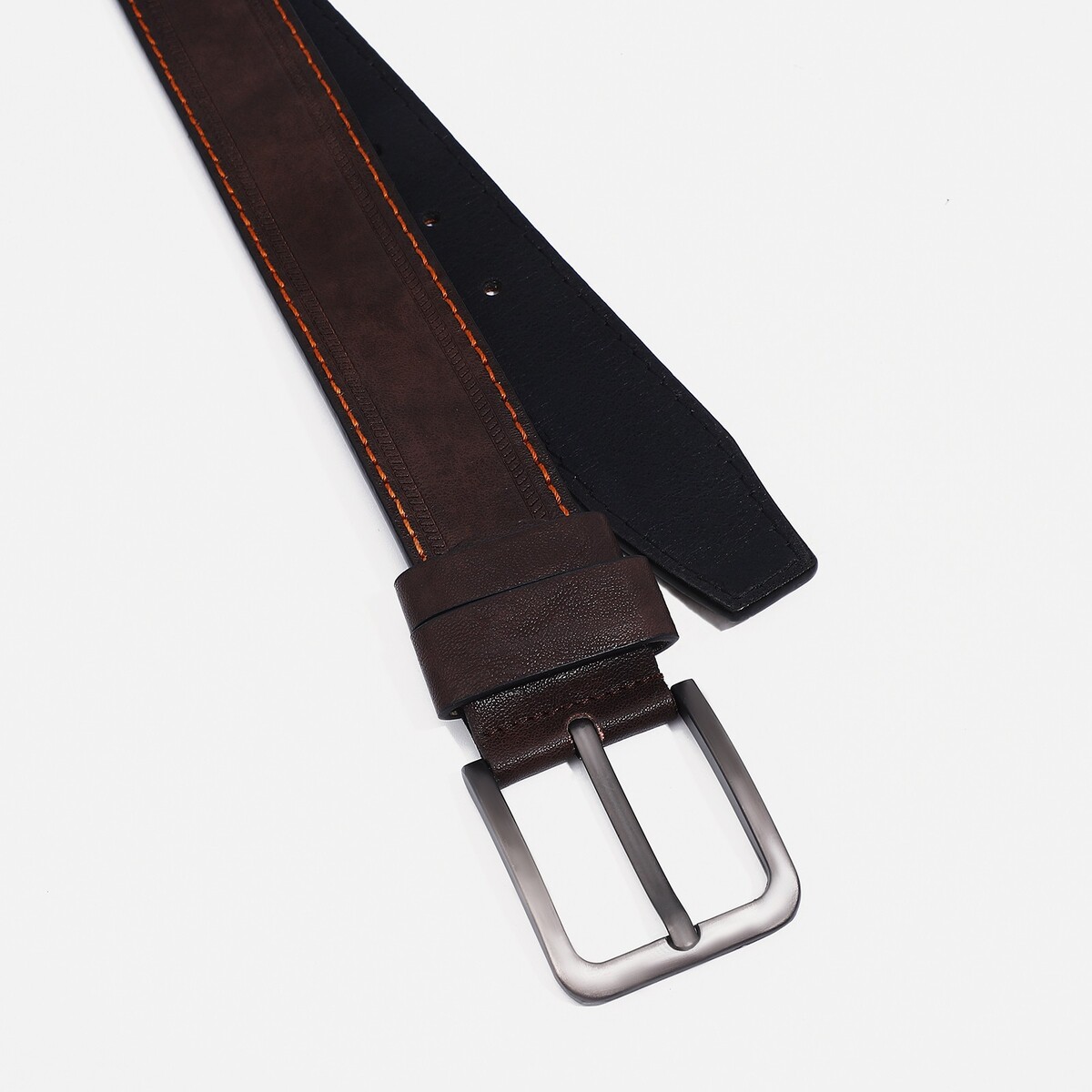 фото Ремень мужской, ширина 4 см, винт, пряжка металл, цвет коричневый no brand