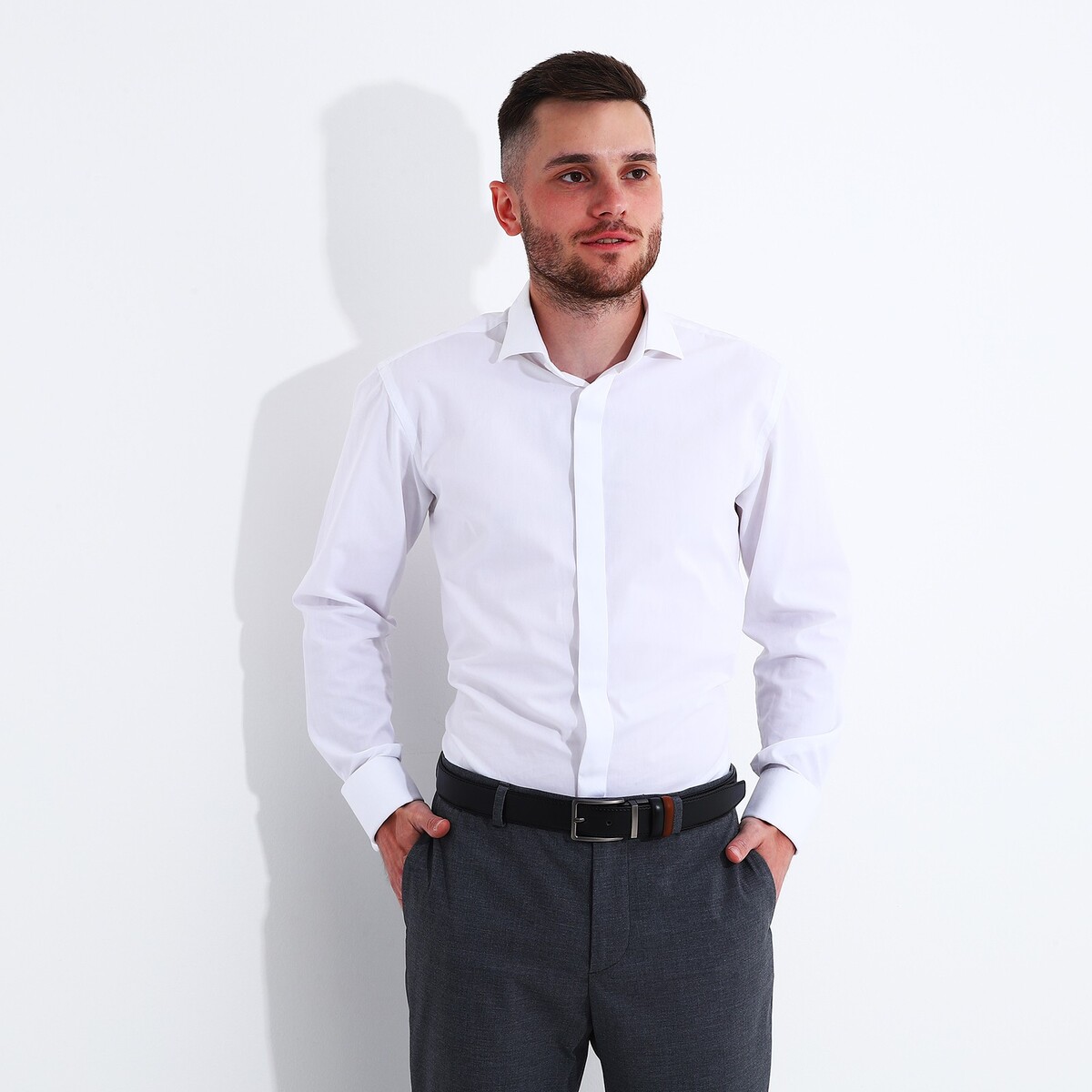 фото Ремень мужской, ширина 3,5 см, винт, пряжка металл, цвет черный/коричневый no brand