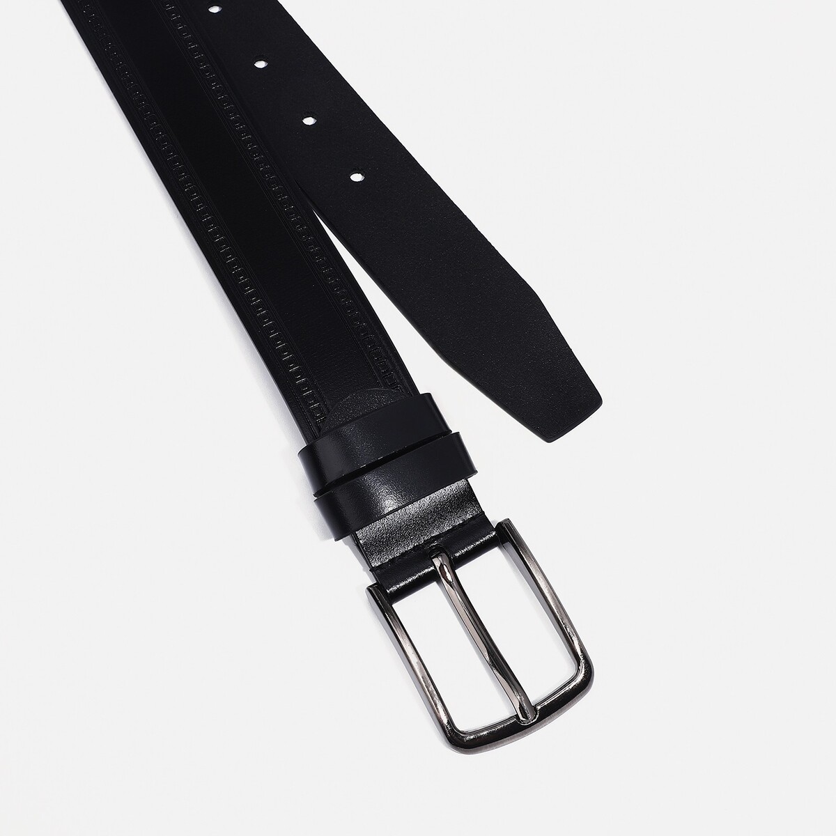 фото Ремень мужской, ширина 4 см, винт, пряжка металл, цвет черный no brand