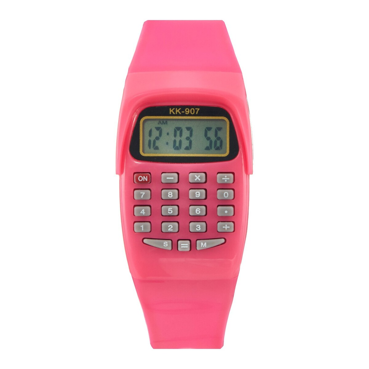 Часы наручные электронные детские, с калькулятором, ремешок силикон, l-21 см, розовые часы наручные детские d 4 5 см ремешок силикон 3 атм