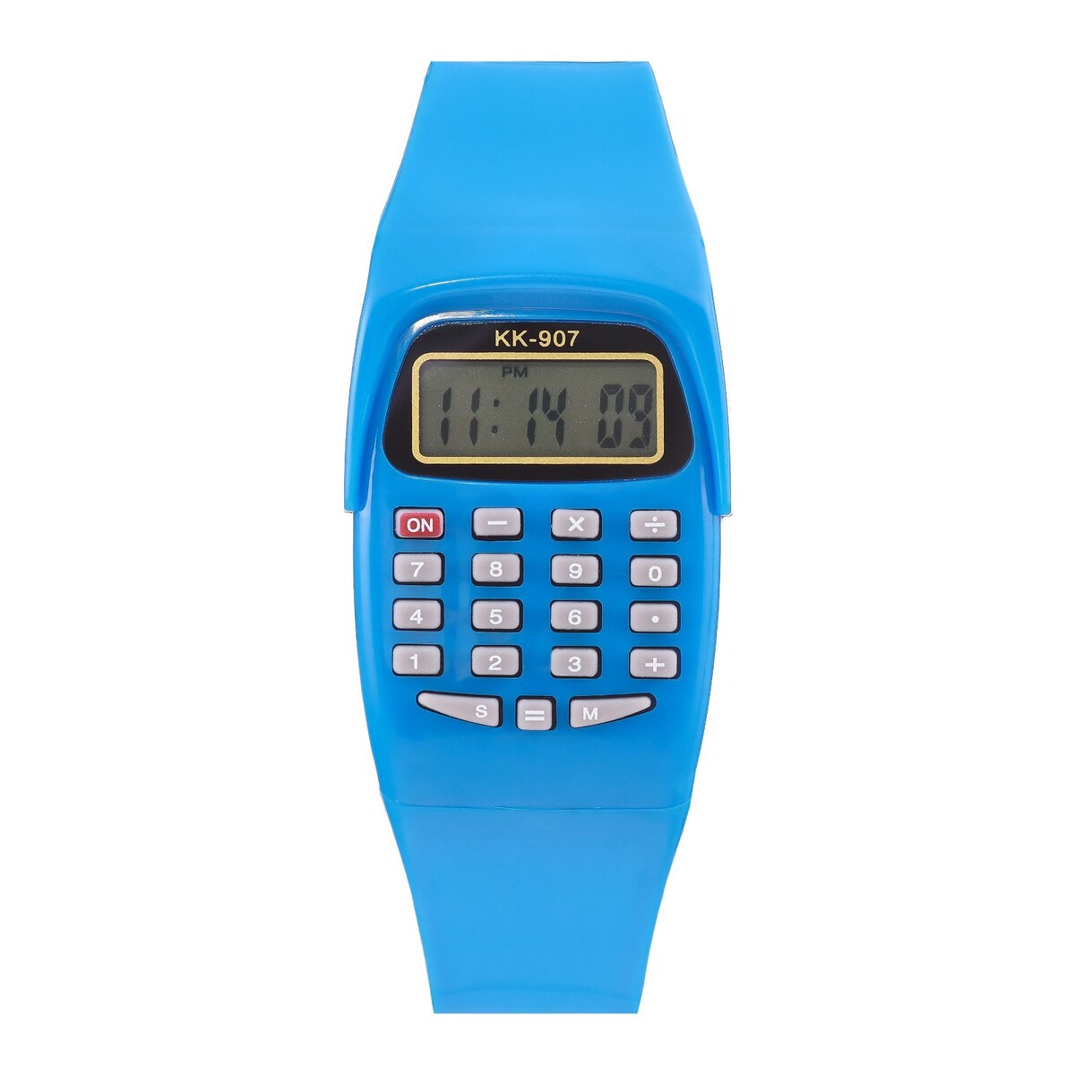 Часы наручные электронные детские, с калькулятором, ремешок силикон, l-21 см, синие ремешок для часов 22 мм силикон оранжевый