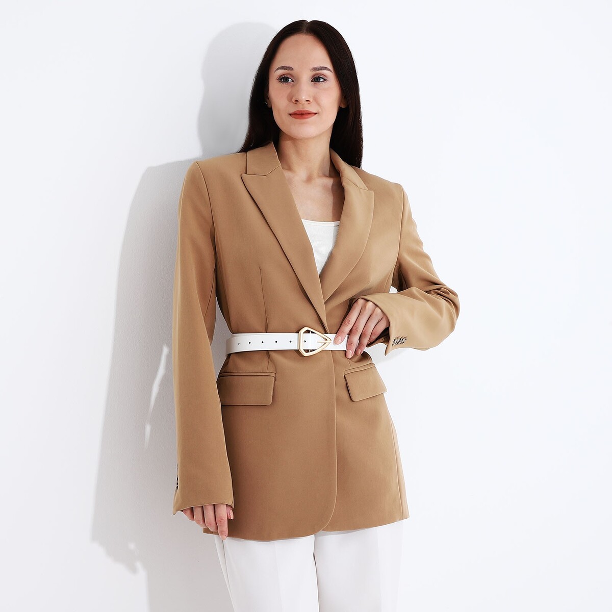 фото Ремень женский, ширина 2,8 см, пряжка пластик, цвет белый no brand