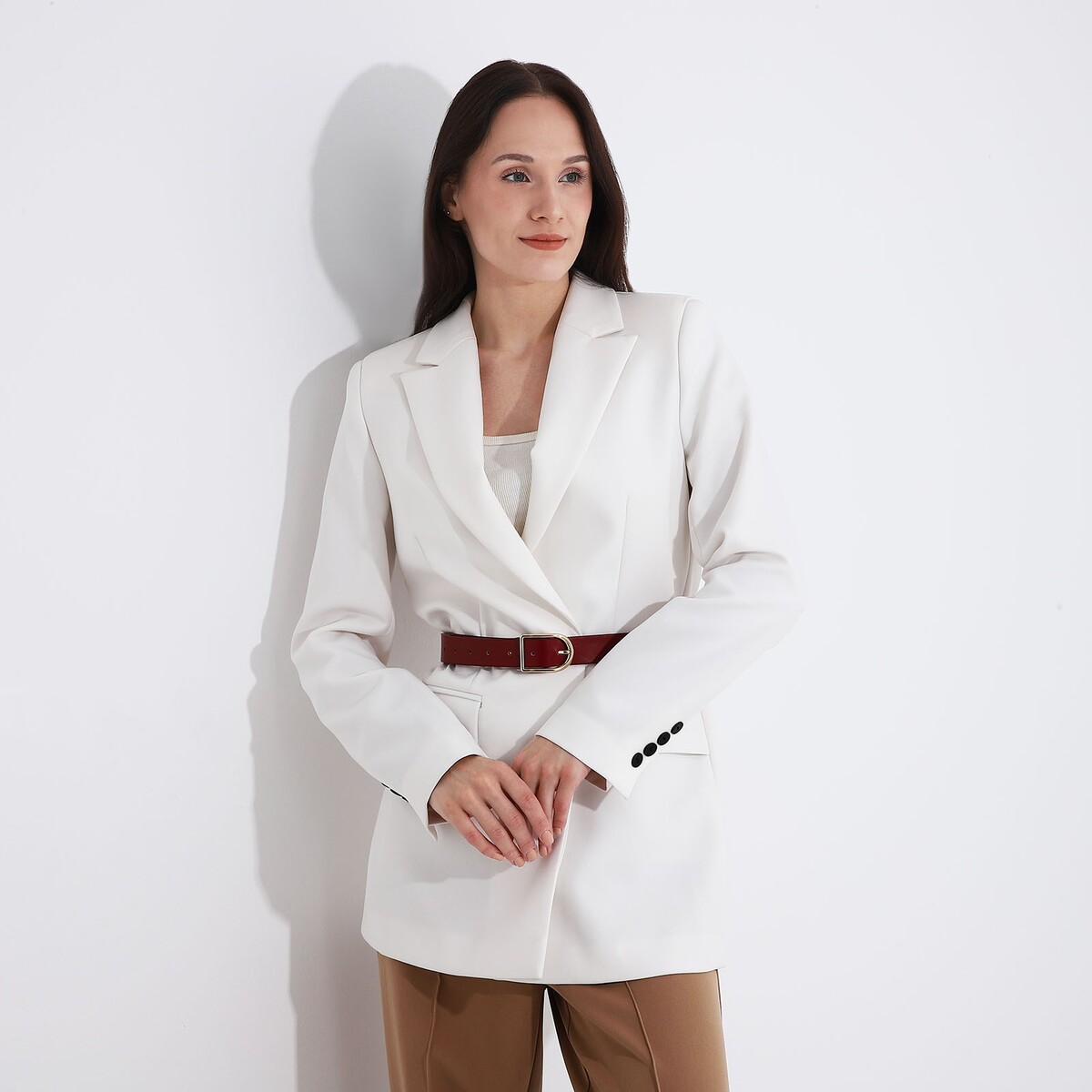 фото Ремень женский, ширина 2,8 см, винт, пряжка металл, цвет бордовый no brand