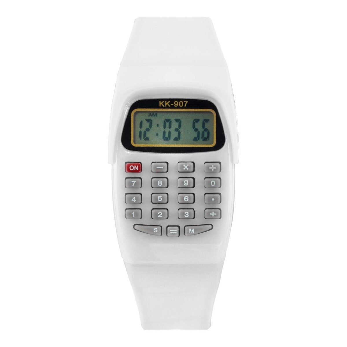 Часы наручные электронные детские, с калькулятором, ремешок силикон, l-21 см, белые белые варежки из флиса catya детские