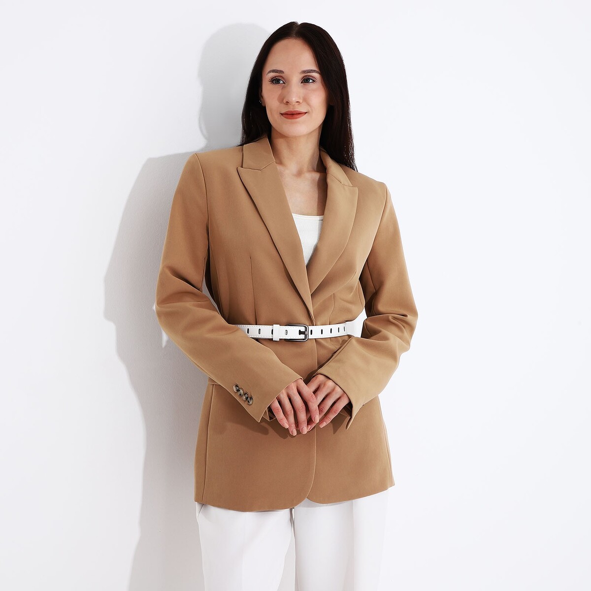 фото Ремень женский, ширина 2,2 см, пряжка металл, цвет белый no brand