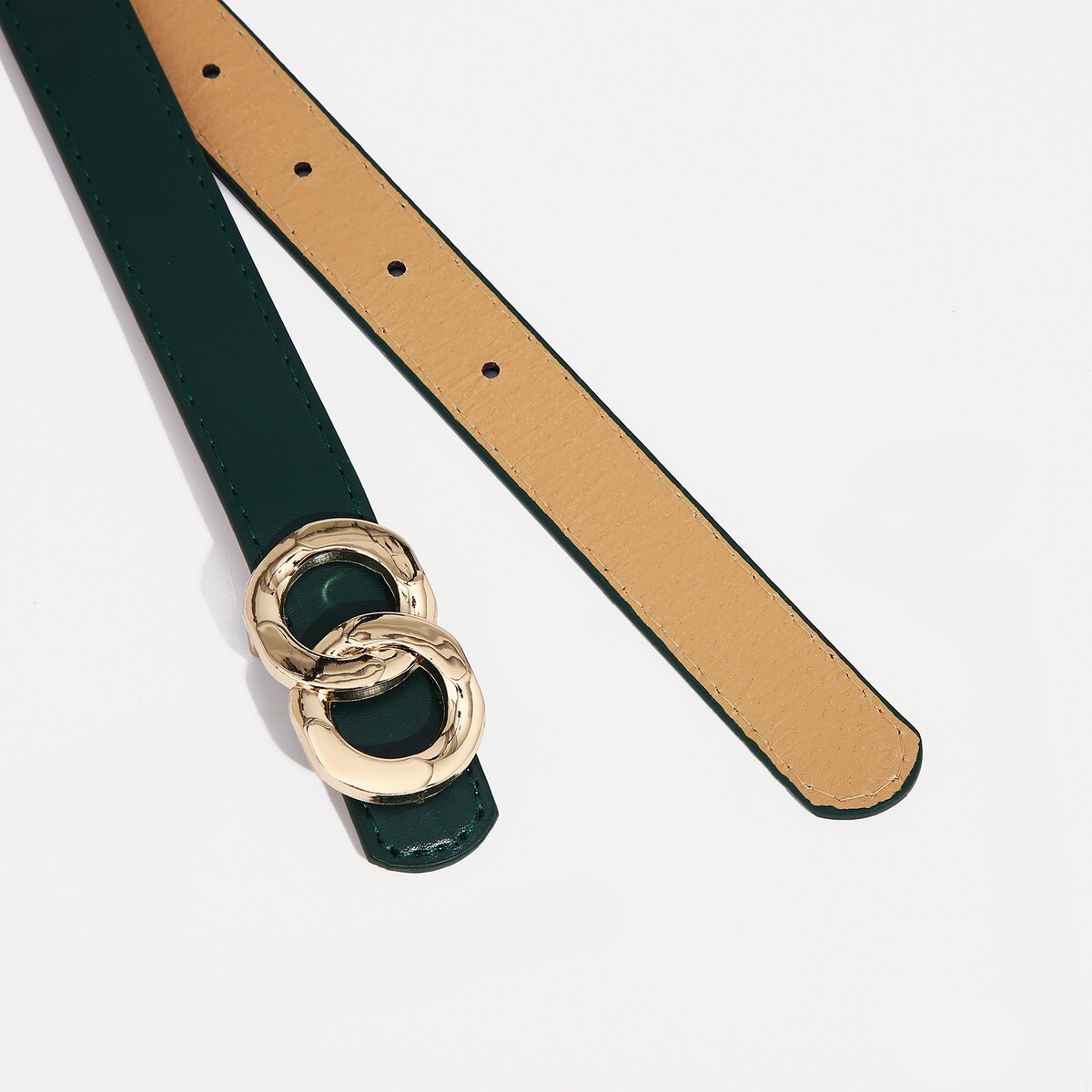 фото Ремень женский, ширина 2,2 см, пряжка металл, цвет зеленый no brand