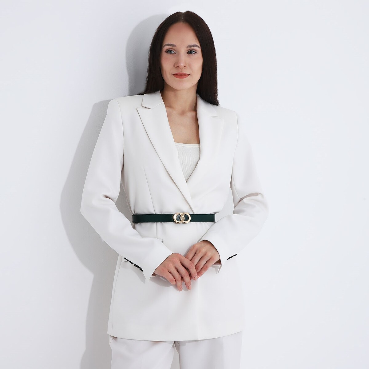 фото Ремень женский, ширина 2,2 см, пряжка металл, цвет зеленый no brand