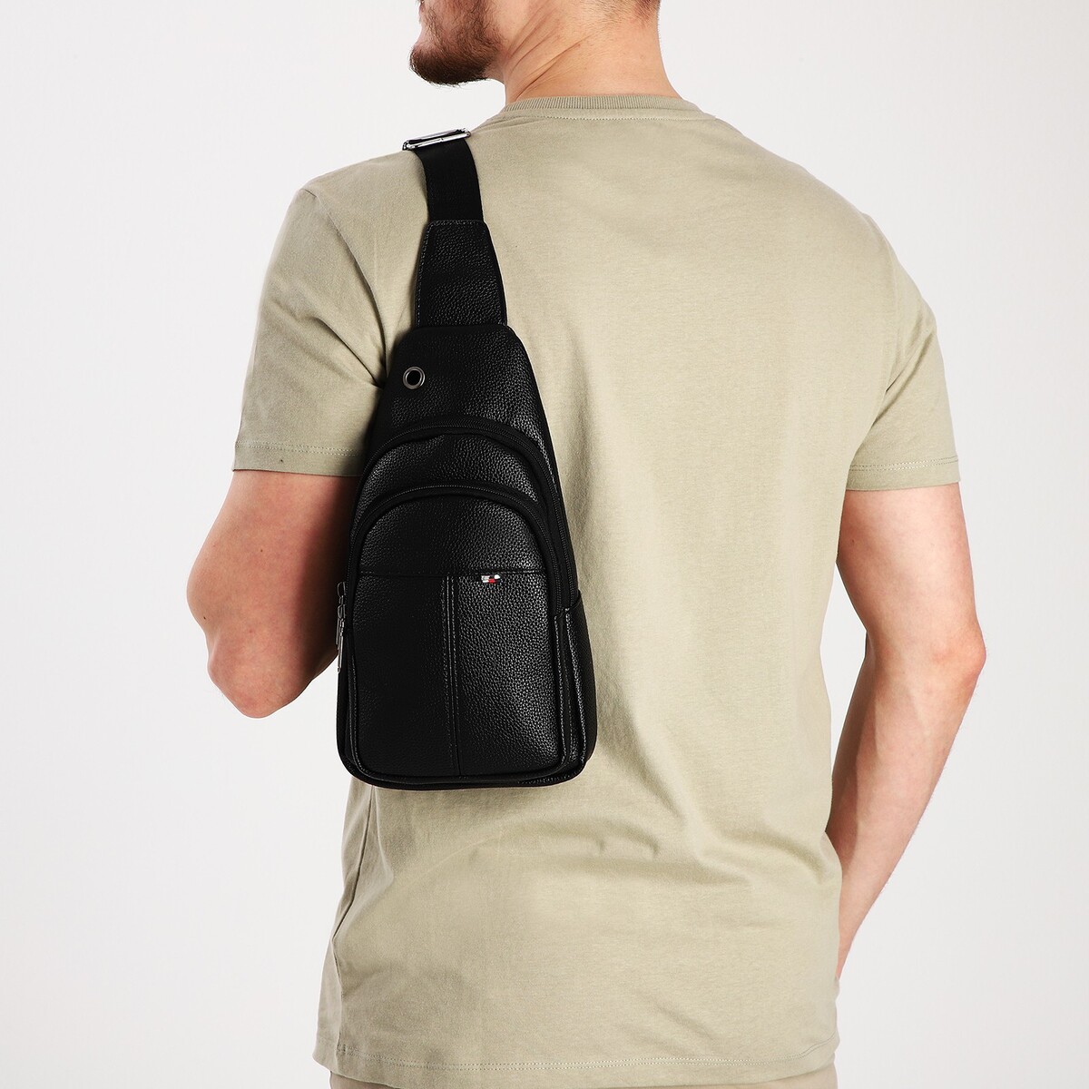 Сумка слинг мужская, искусственная кожа, цвет черный рюкзак сумка мужская текстиль серый