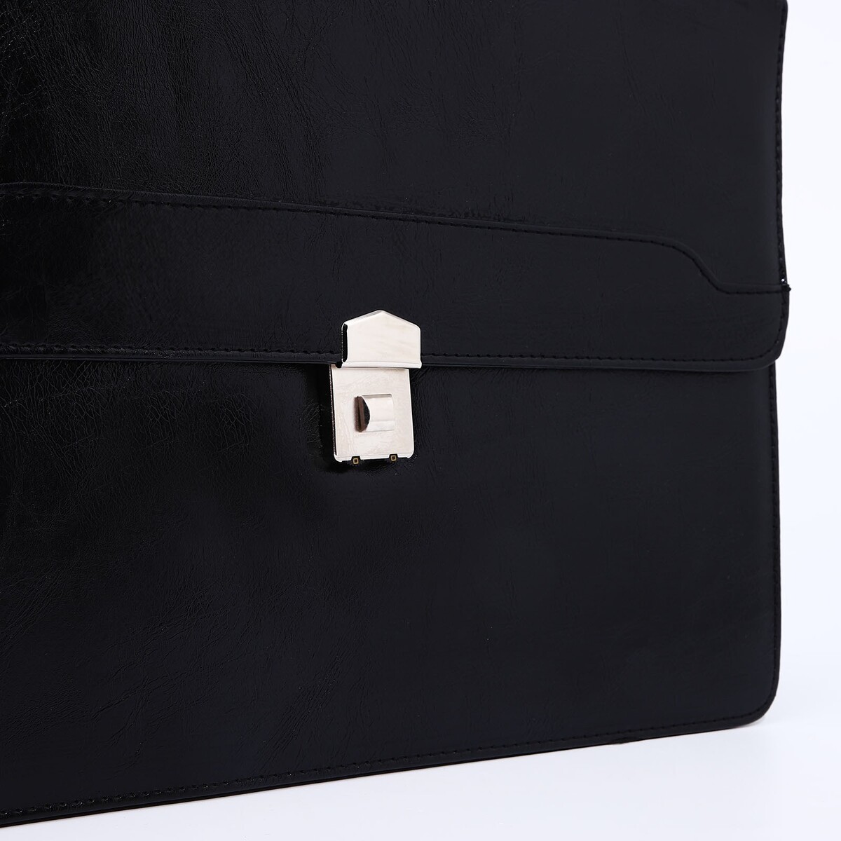 Портфель деловой на клапане, длинный ремень, цвет черный No brand 05592832 - фото 3