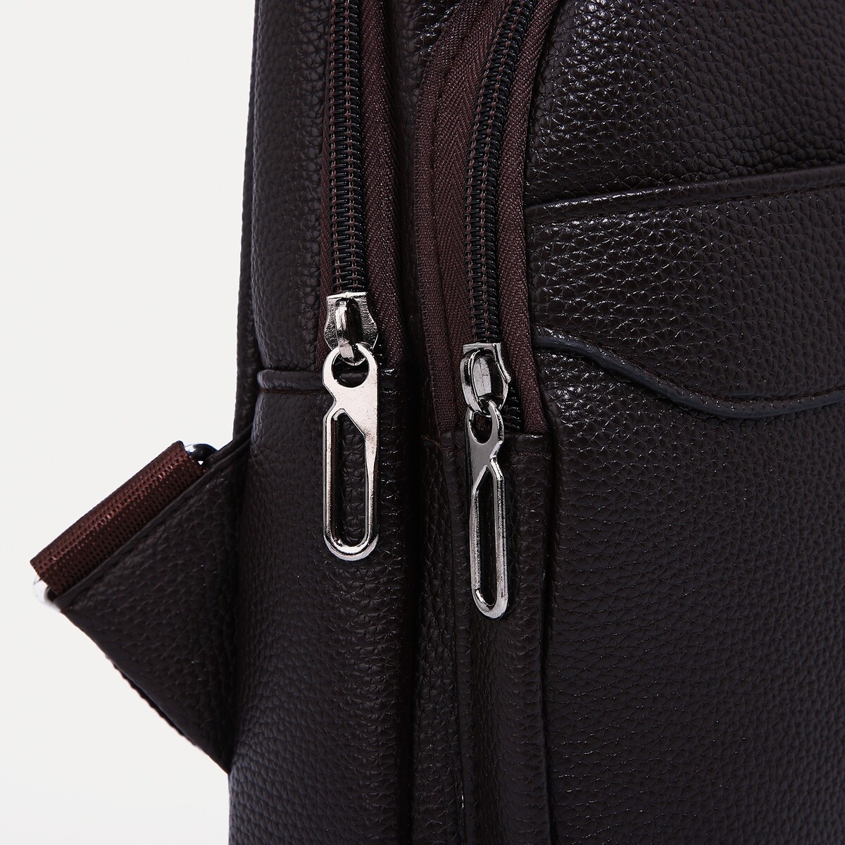 фото Сумка слинг мужская из искусственной кожи, цвет коричневый no brand