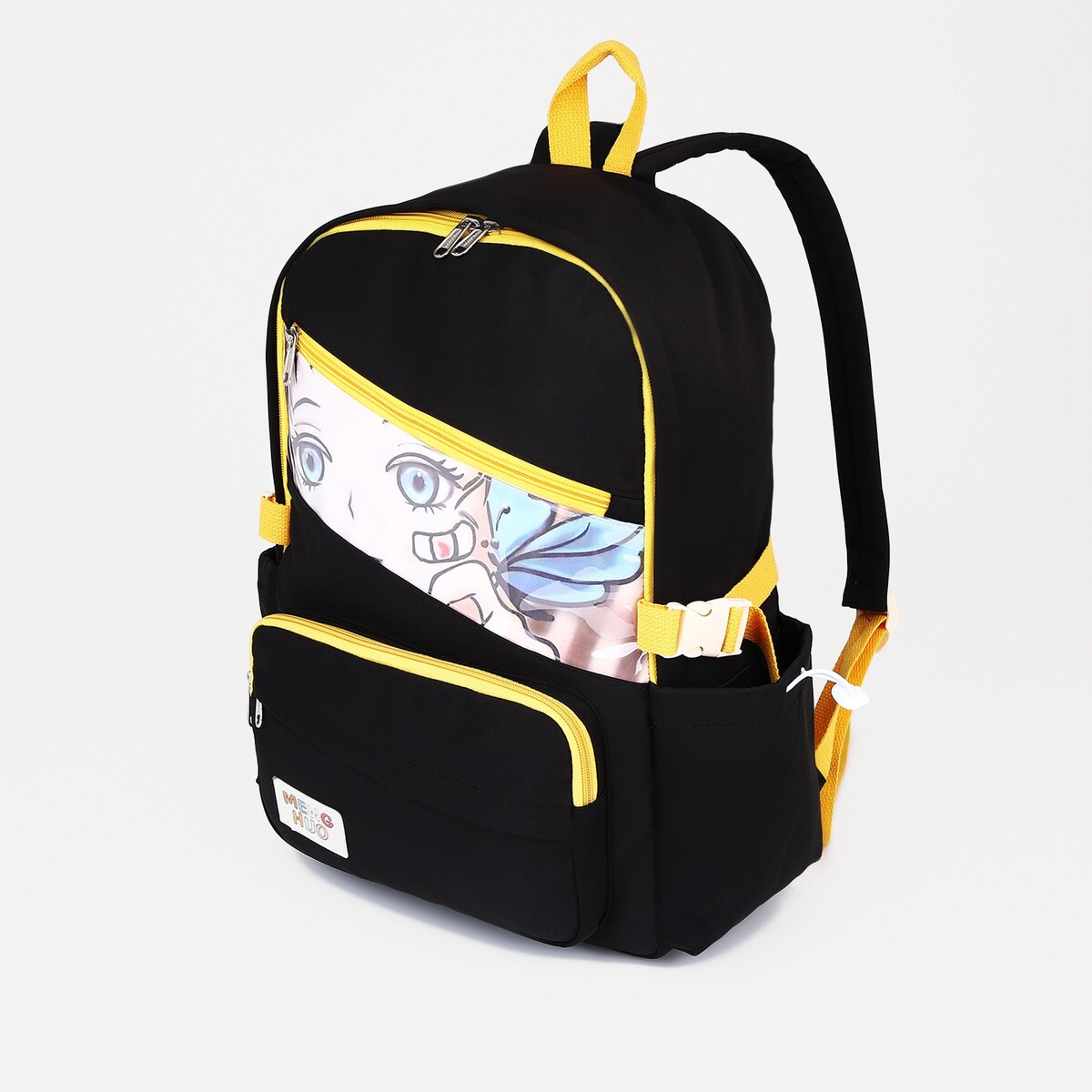 Рюкзак школьный из текстиля на молнии, 6 карманов, цвет черный рюкзак школьный из текстиля на молнии 7 карманов