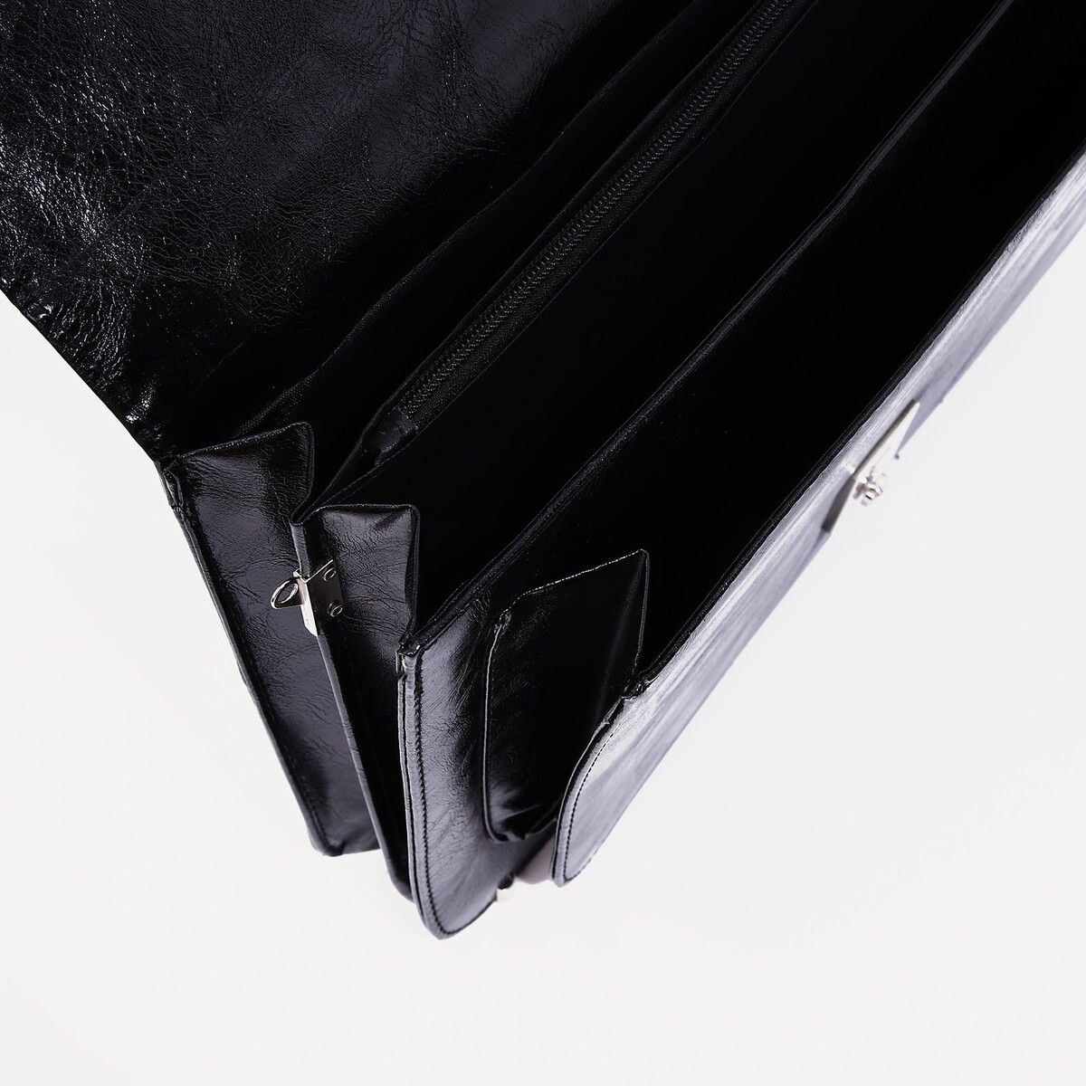 Портфель деловой на клапане, длинный ремень, цвет черный No brand 05593826 - фото 5