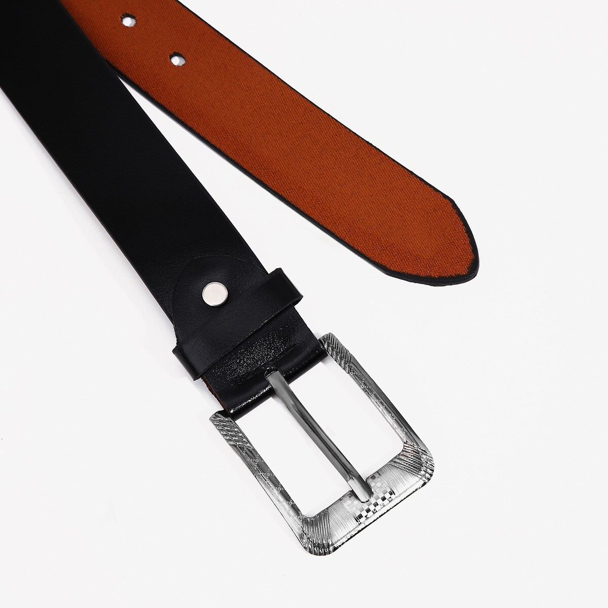 фото Ремень мужской, ширина 3.5 см, винт, пряжка металл, цвет черный no brand