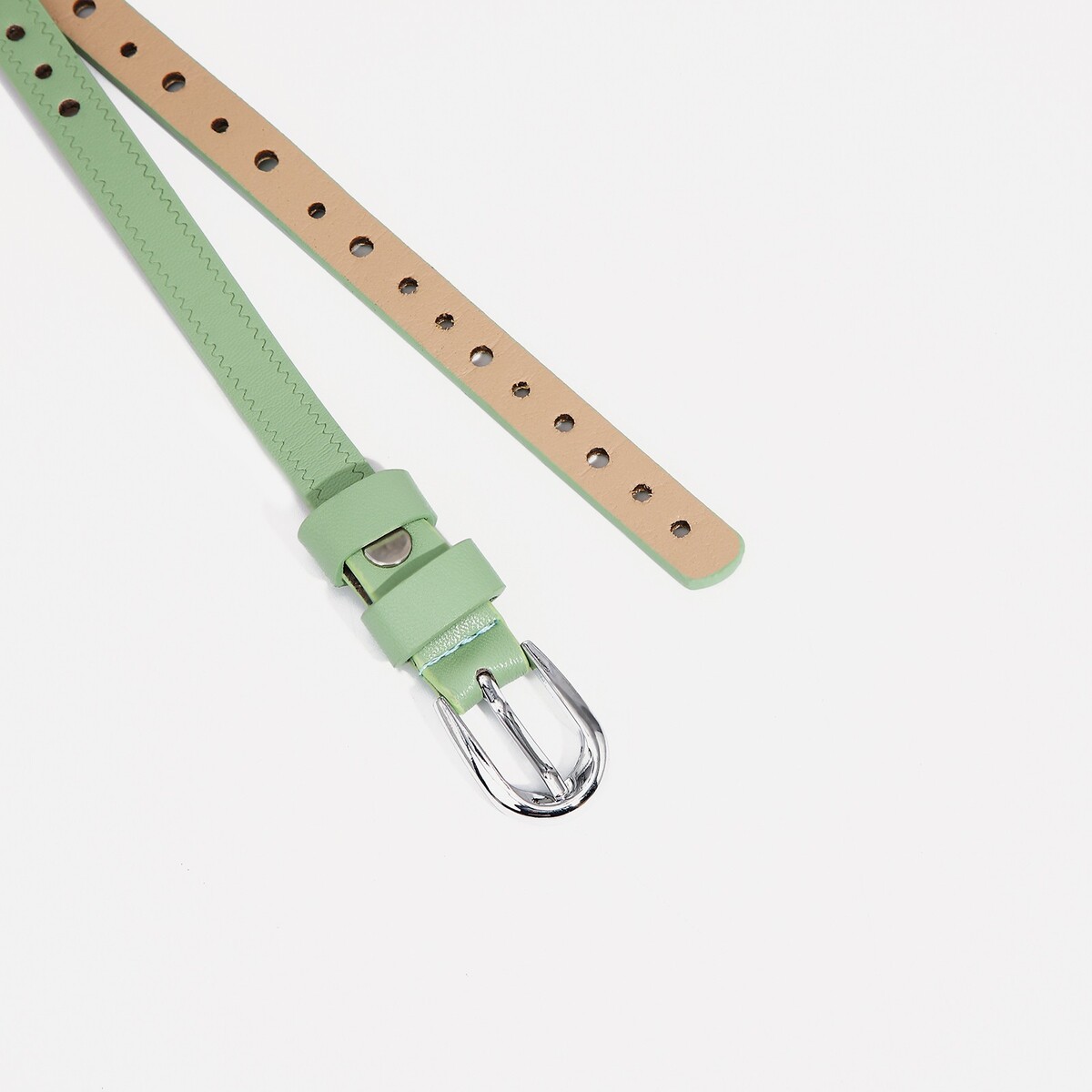 фото Ремень женский, ширина 1.5 см, винт, пряжка металл, цвет зеленый no brand