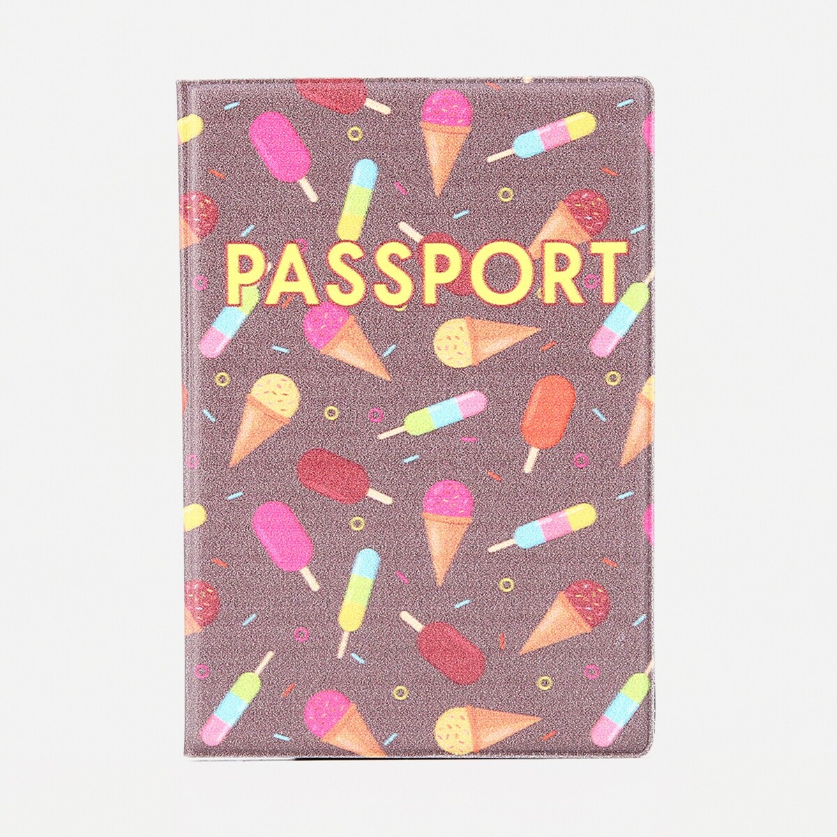 Обложка для паспорта, цвет капучино/разноцветный