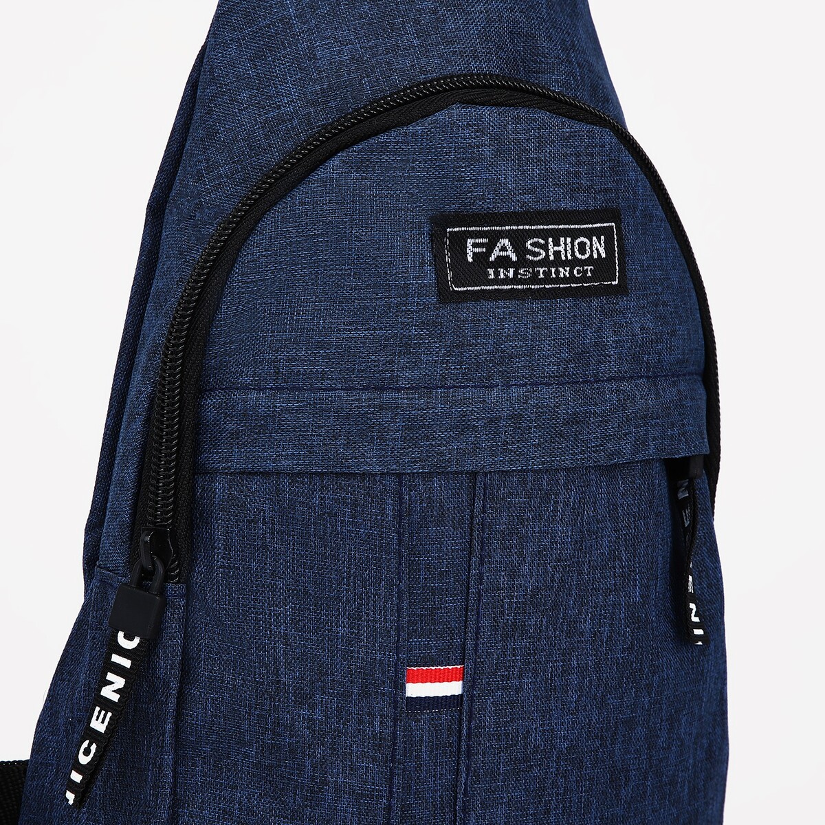 фото Сумка слинг мужская из текстиля, отверстие для наушников, цвет синий no brand