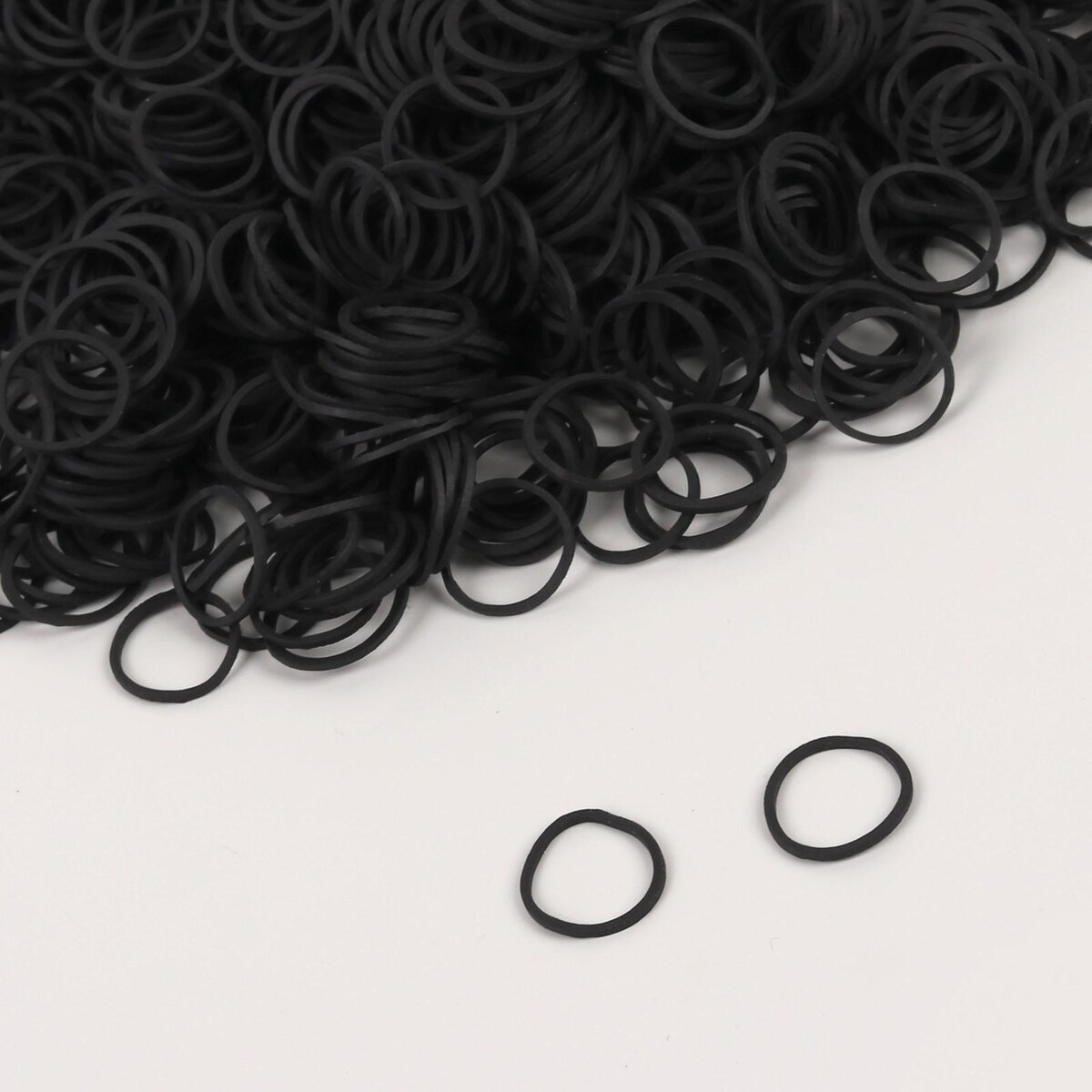 Силиконовые резинки для волос, набор, d = 1,5 см, 100 гр, цвет черный