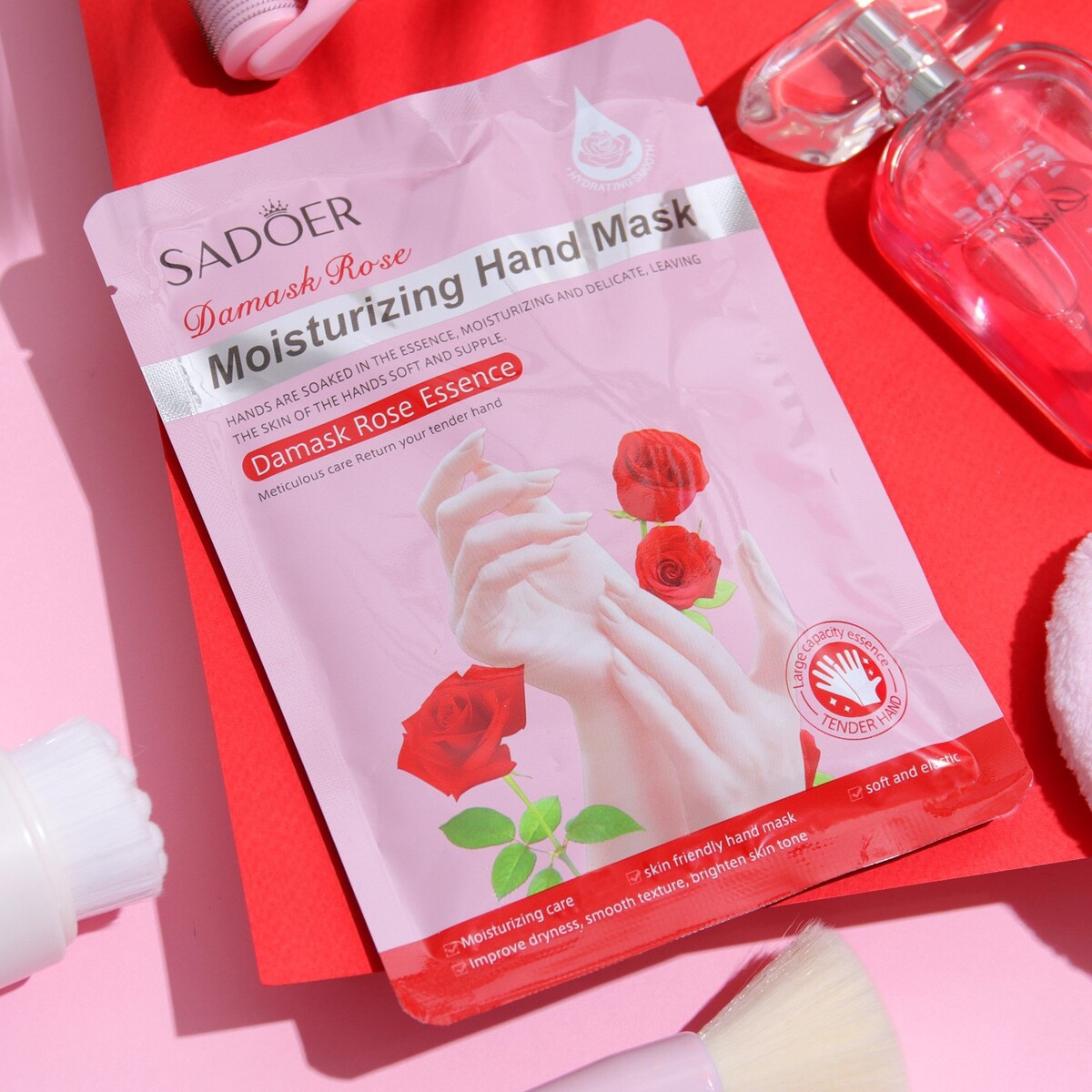 Маска-перчатки для рук, питательная, омолаживающая с розой средство для ногтей spa cleaner подходит для мужчин 8 5г