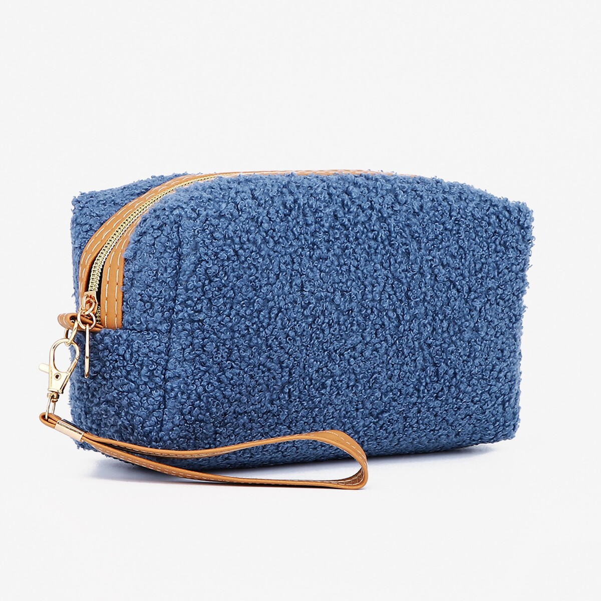 Косметичка на молнии, с подкладом, цвет синий сумка шоппер на молнии градиент искусственный мех 40см 35 см