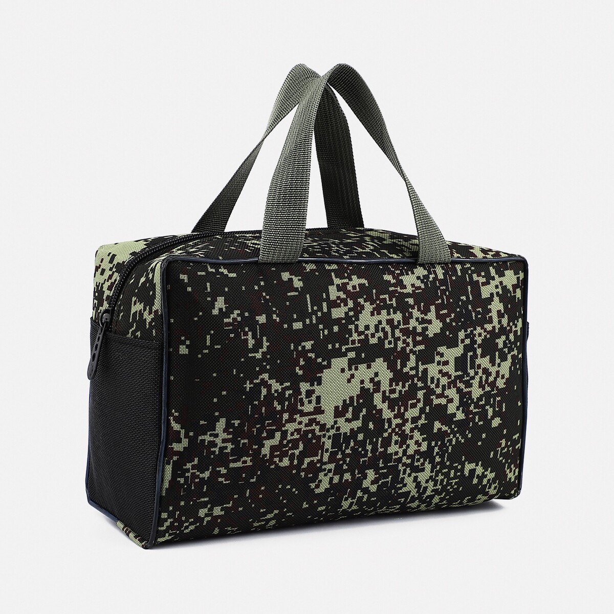 Косметичка на молнии, с сеткой, цвет хаки/зеленый рюкзак текстильный хаки с карманом 30х12х40см зеленый