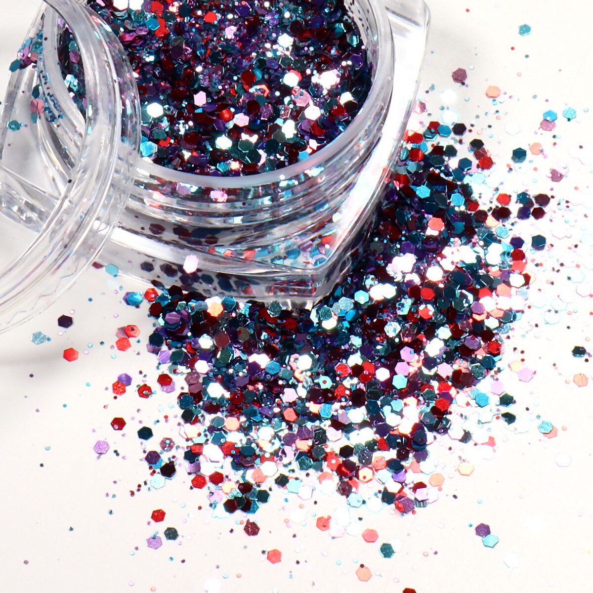 Блестки для декора, средние/мелкие, цвет голубой/красный мелкие кристаллы для декора ногтей glitter is the new world