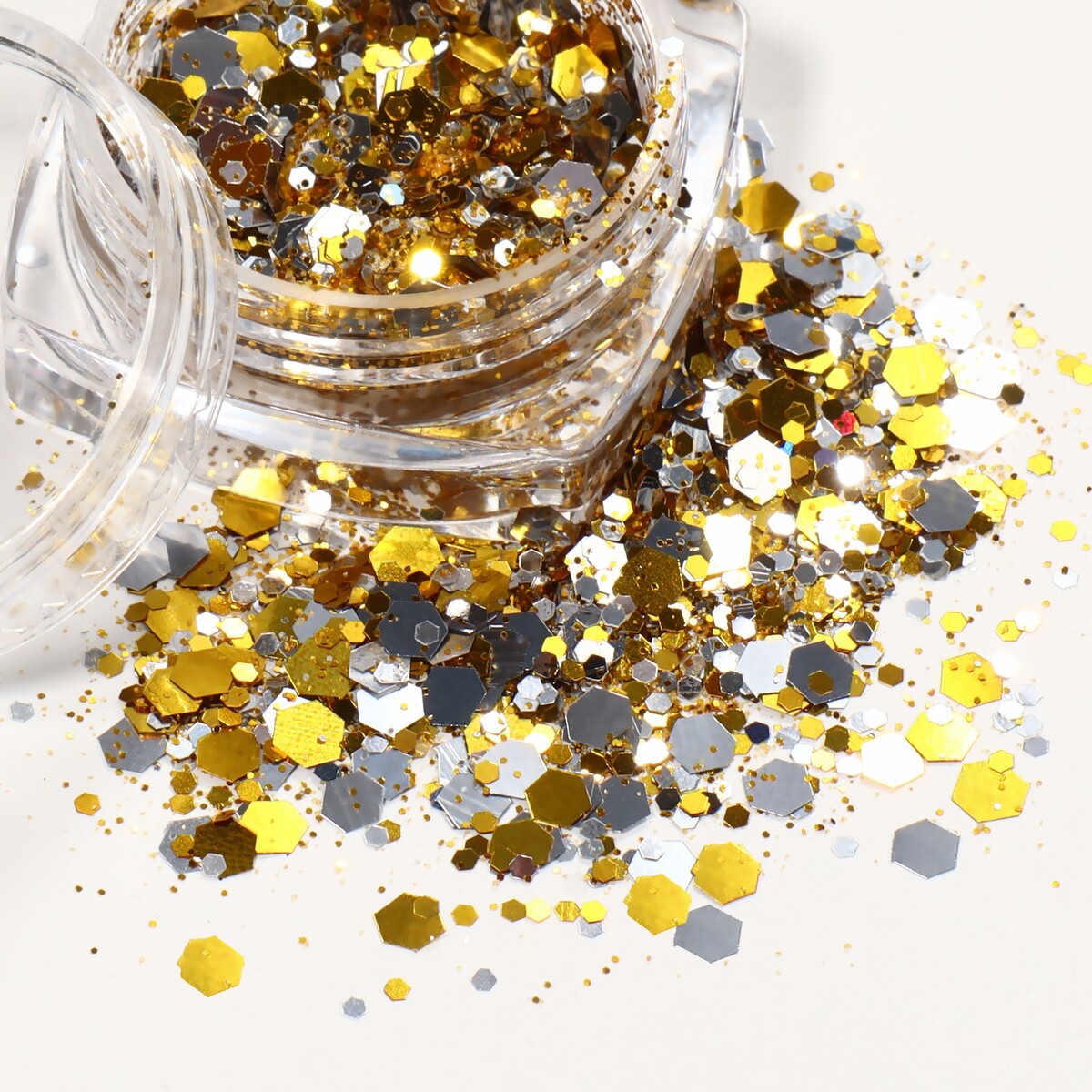 Блестки для декора, крупные/мелкие, цвет серебристый/золотистый мелкие кристаллы для декора ногтей unicorn new year