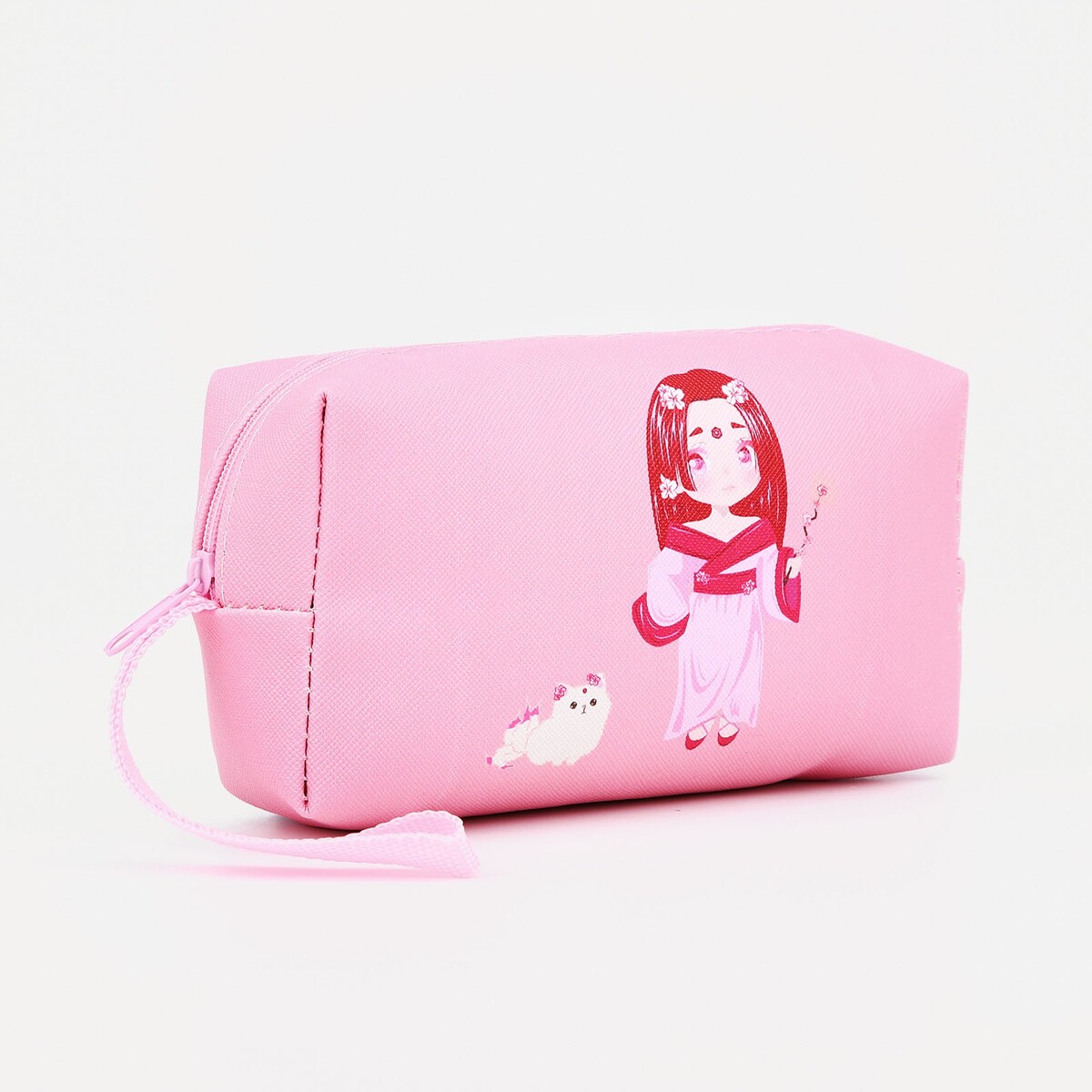 фото Косметичка на молнии, с ручкой, цвет розовый no brand